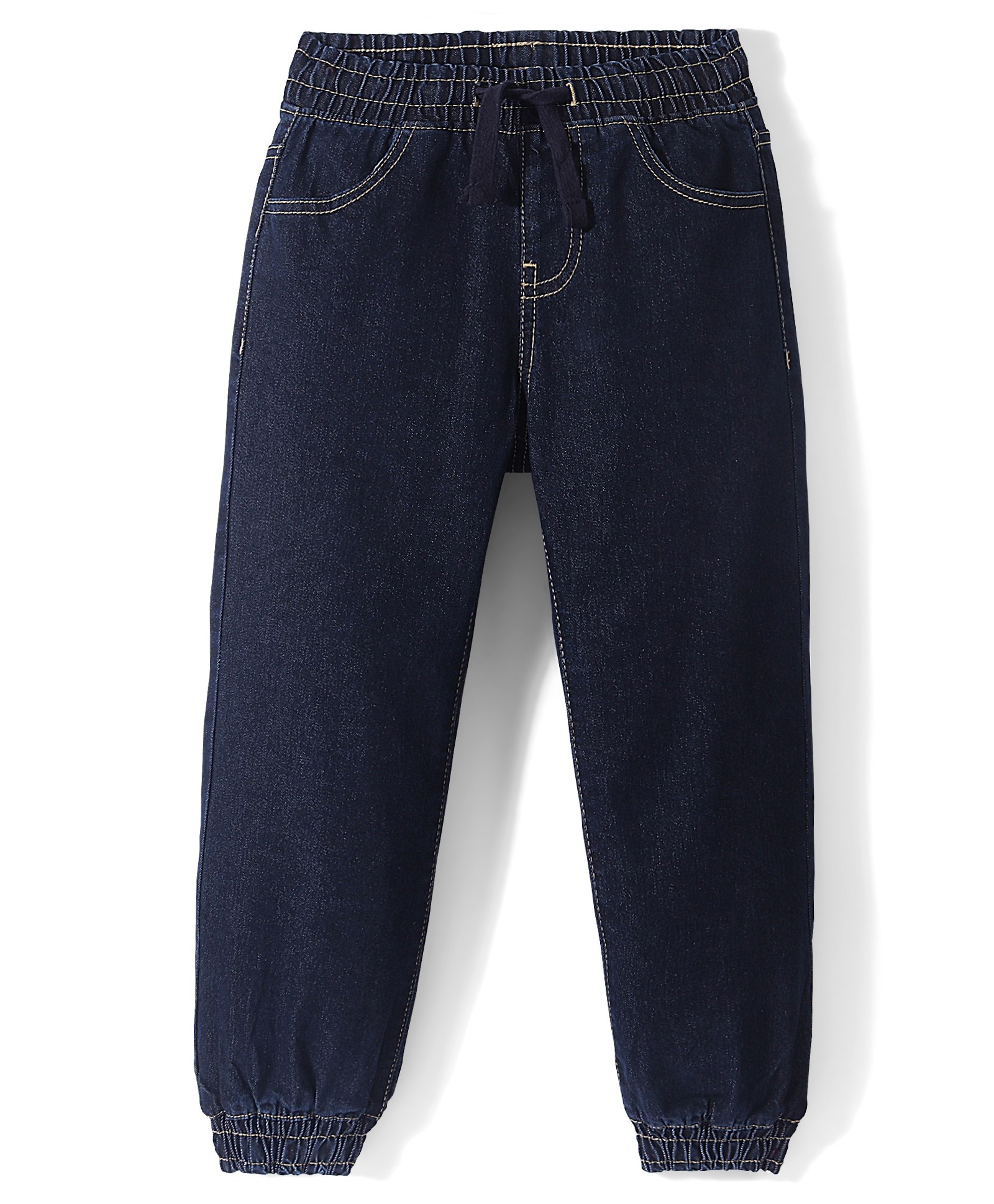 Pine Kids Full Length Jogger Fit Elasticated Waist & Bottom Jeans - Dark Blue-picture-26