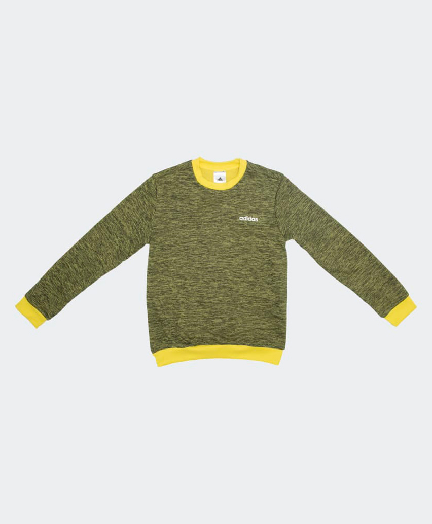 Adidas Kids Cotton Full Sleeves Sports Sweatshirt Logo Print- Yellow-image-43