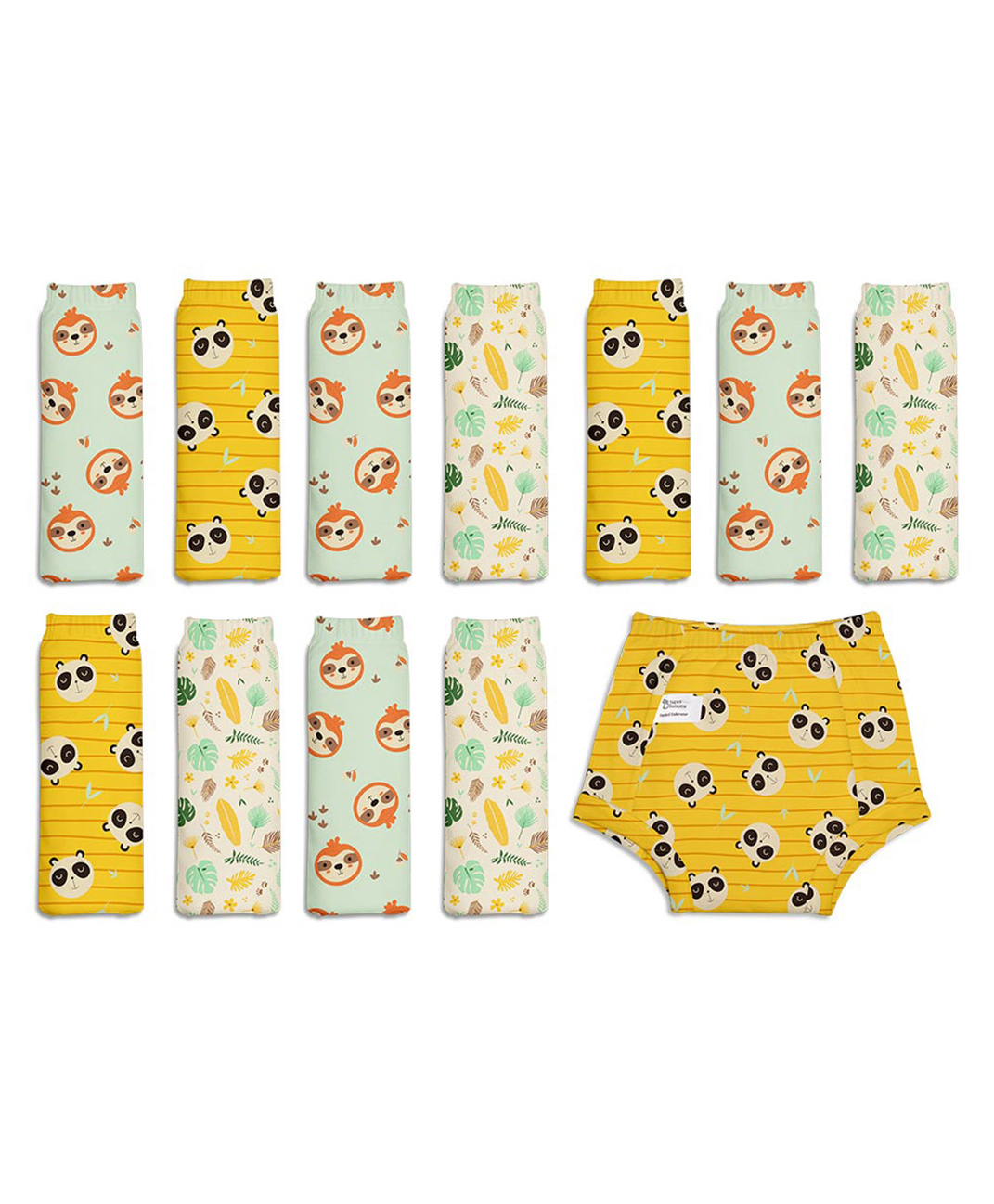 SuperBottoms Padded Underwear for babies - Multicolour (9-12 Months), Mess-free Kids Underwear, 3 layers of cotton padding, Absorb up to 1 pee, Semi-waterproof, Pull-up style Potty Training Pants (Pack of 12)-picture-10