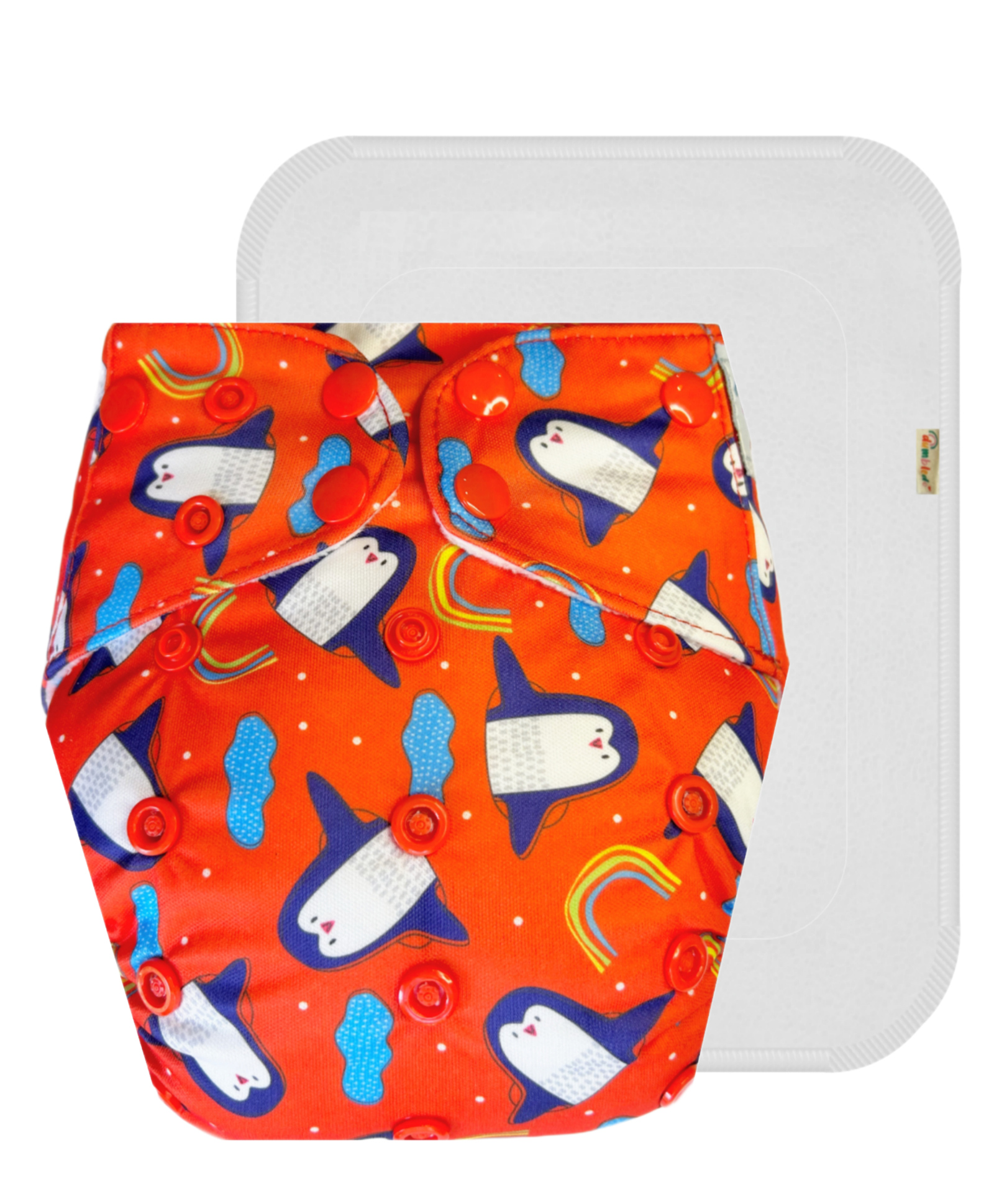 Dumbledo Cloth Diaper Free Size Leak Proof Eco-Friendly Reusable Adjustable Quick Dry Unisex Without Insert Pack of 1 - Red-image-14