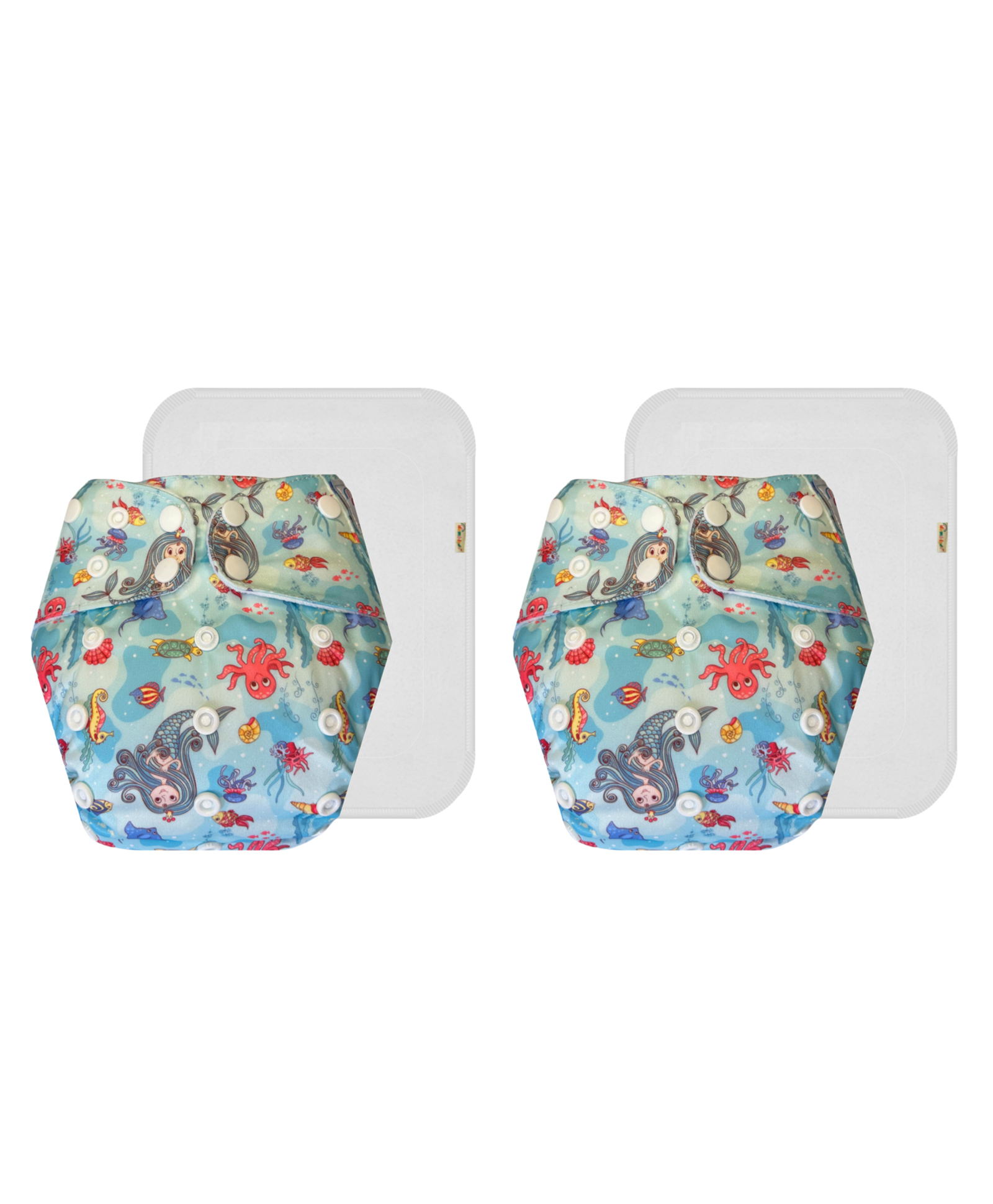 Dumbledo Cloth Diaper Reusable Adjustable Free Size Leak Proof Eco-Friendly Quick Dry Without Insert Pack of 2 - Blue-image-47