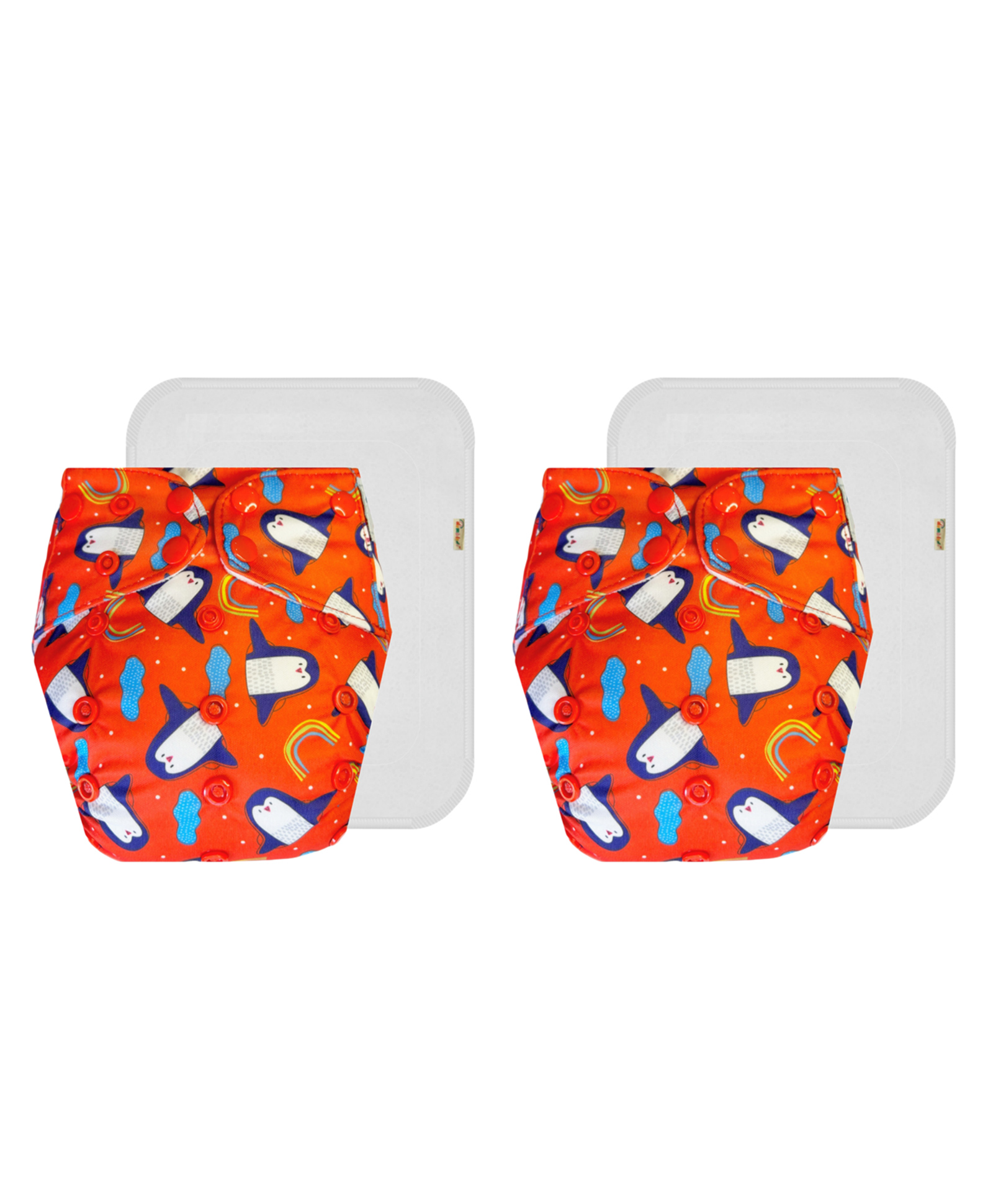 Dumbledo Cloth Diaper Reusable Adjustable Free Size Leak Proof Eco-Friendly Quick Dry Without Insert Pack of 2 - Red-image-48