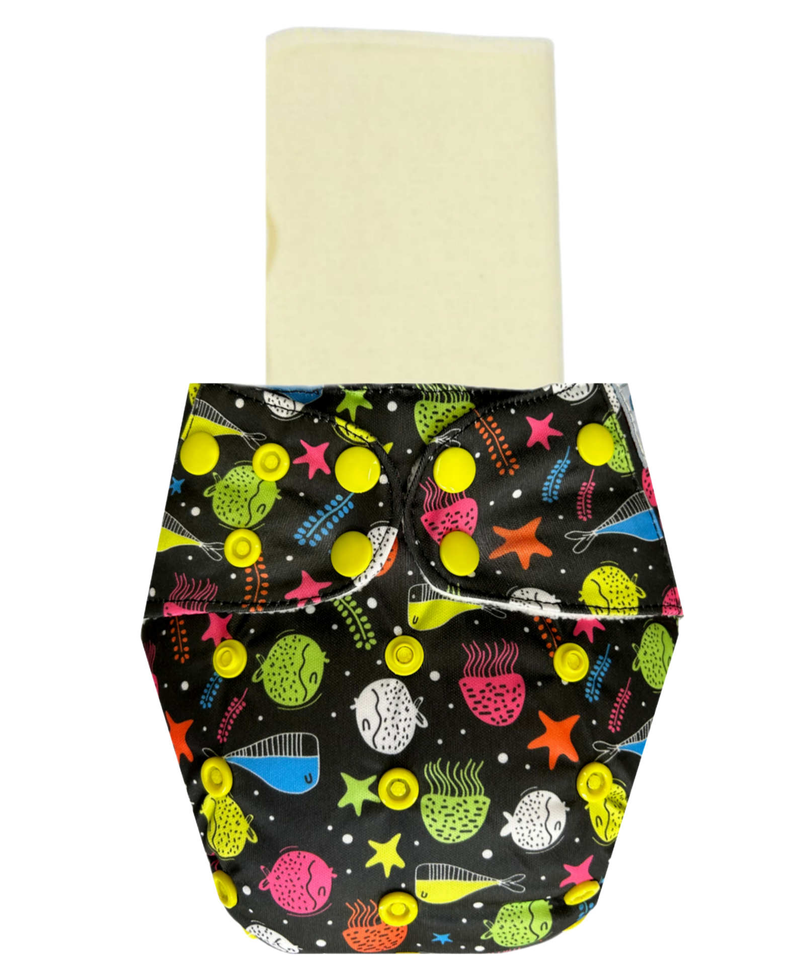 Dumbledo Cloth Diaper Reusable Adjustable Free Size Leak Proof Eco-Friendly Quick Dry Unisex With Insert Pack of 1 - Black-image-27