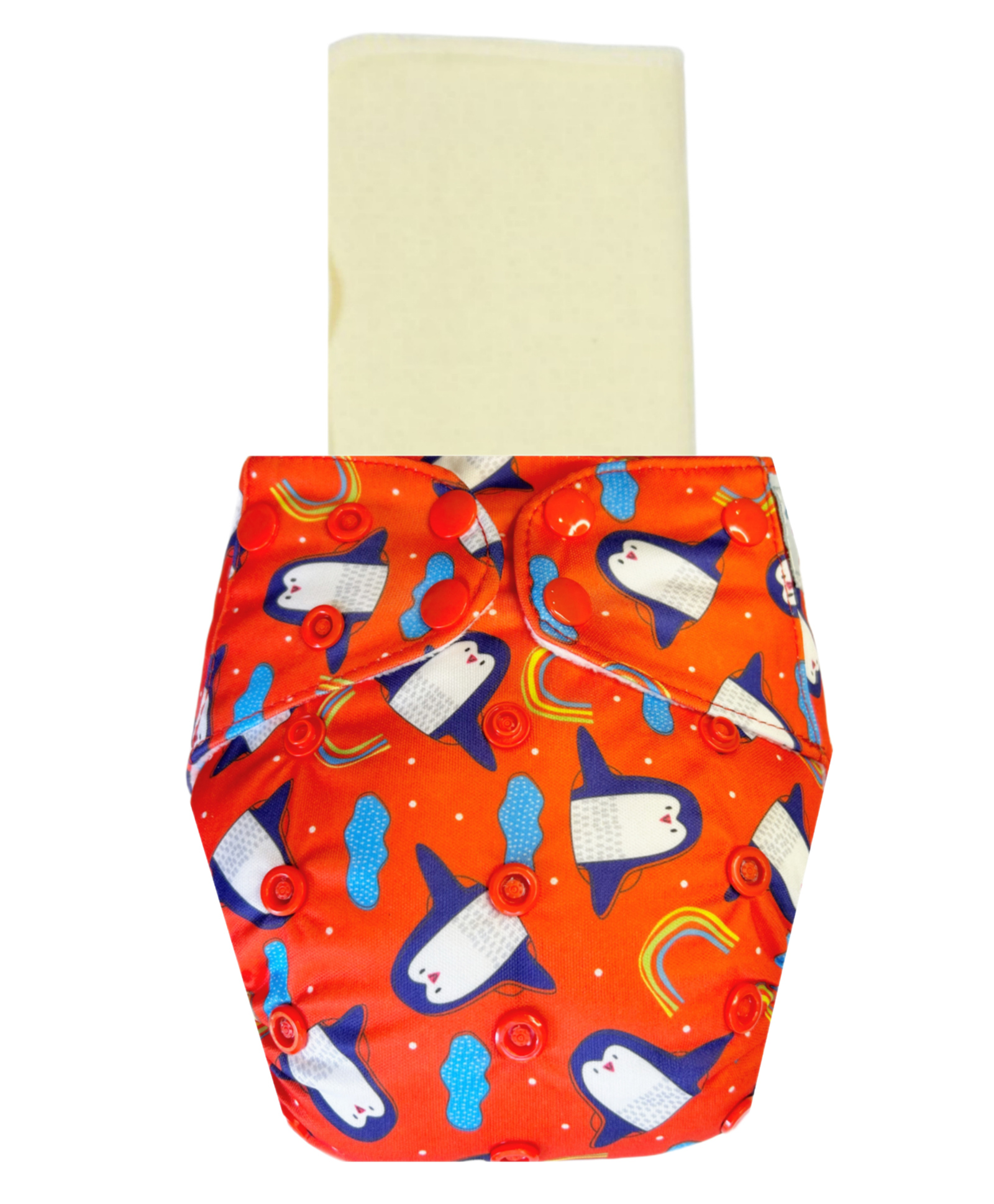 Dumbledo Cloth Diaper Reusable Adjustable Free Size Leak Proof Eco-Friendly Quick Dry Unisex With Insert Pack of 1 - Red-image-45