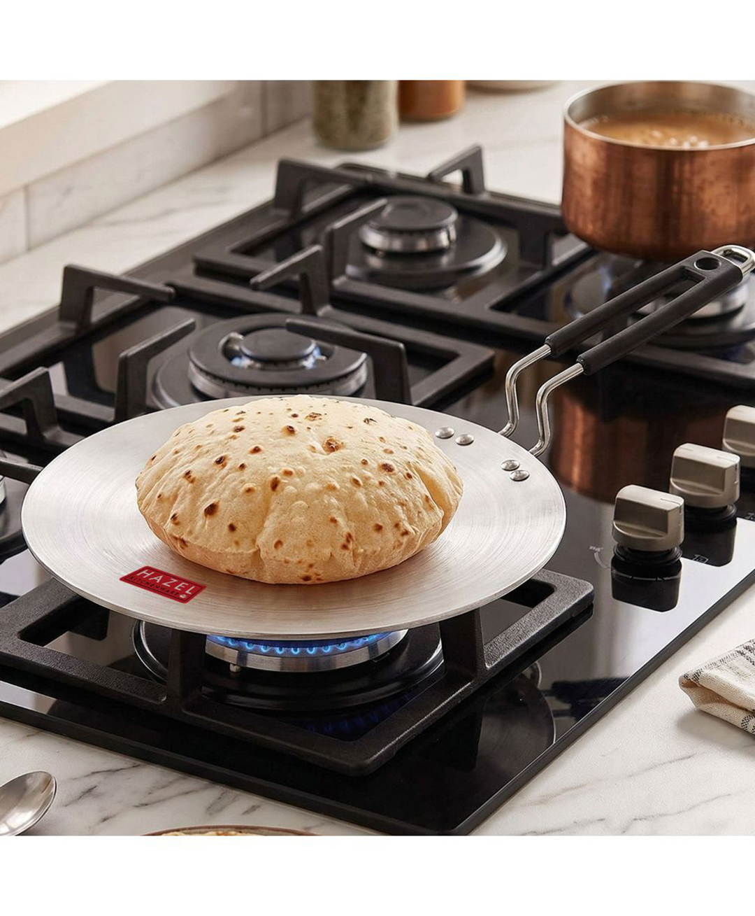 HAZEL 4mm Aluminium Chapati Roti Tawa 22.5 cm -Silver-image-34