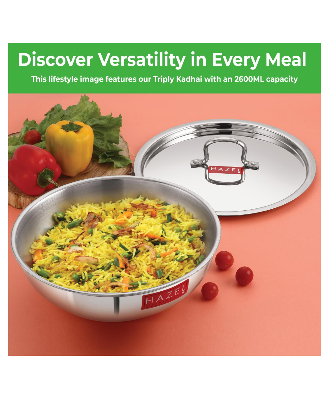 HAZEL Triply Stainless Steel Induction Bottom Tasra With Stainless Steel Lid  18.5 cm Silver - 1200 ML-image-28