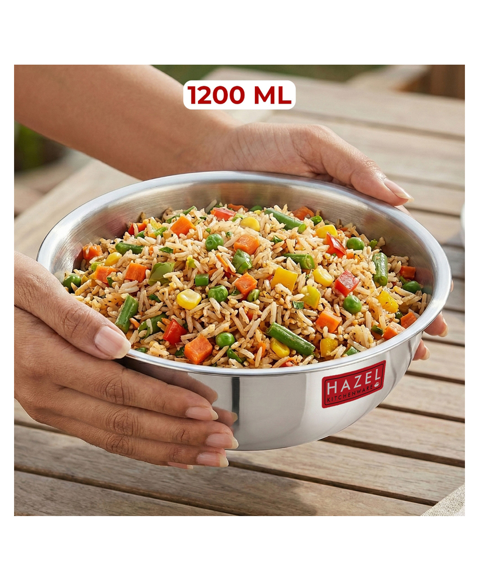 HAZEL Triply Stainless Steel Induction Bottom Tasra 18.5 cm Silver - 1200 ml-image-20