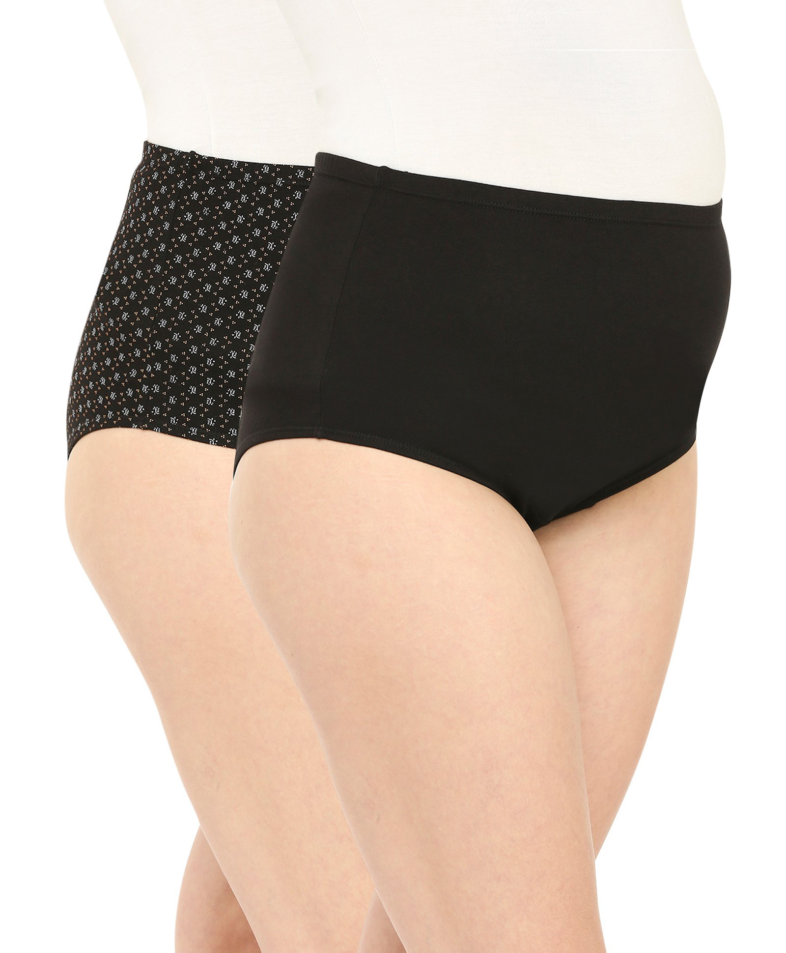 Bella Mama Cotton Elastane High Coverage Panties Dot Print Pack Of 2 (Colour May Vary)-image-34