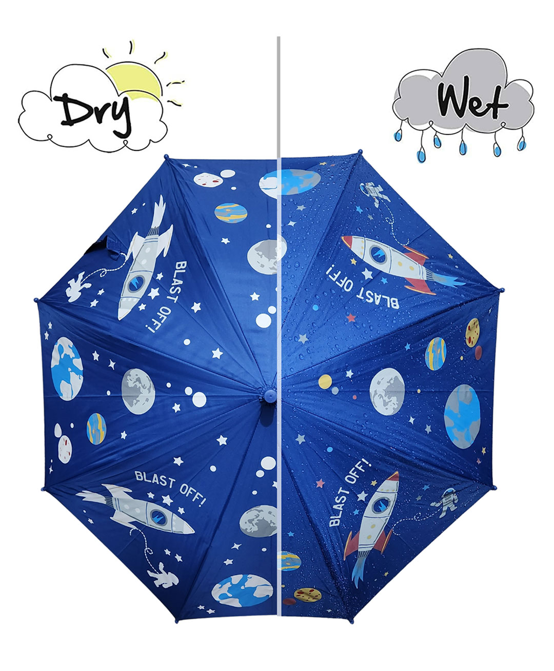KARBD Colour Changing Auto Open Magic Umbrella - Dark Blue Colour Space Design-image-35