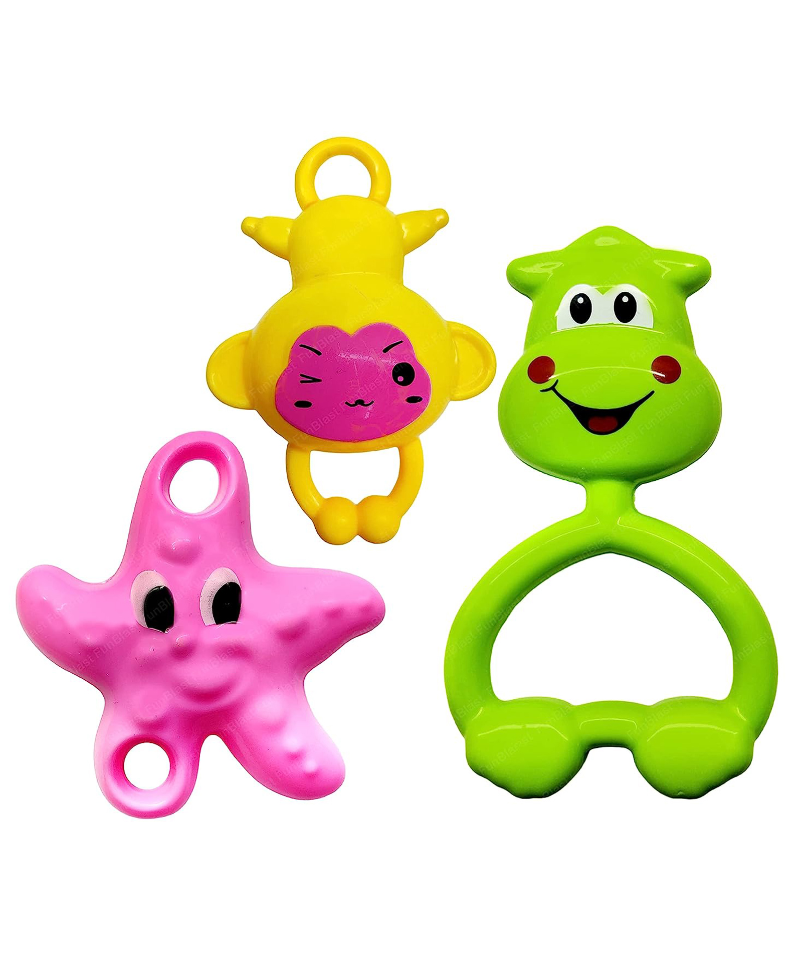 FunBlast Colourful Attractive Sound Rattles Assorted Design Pack of 3 - Multicolour-image-13