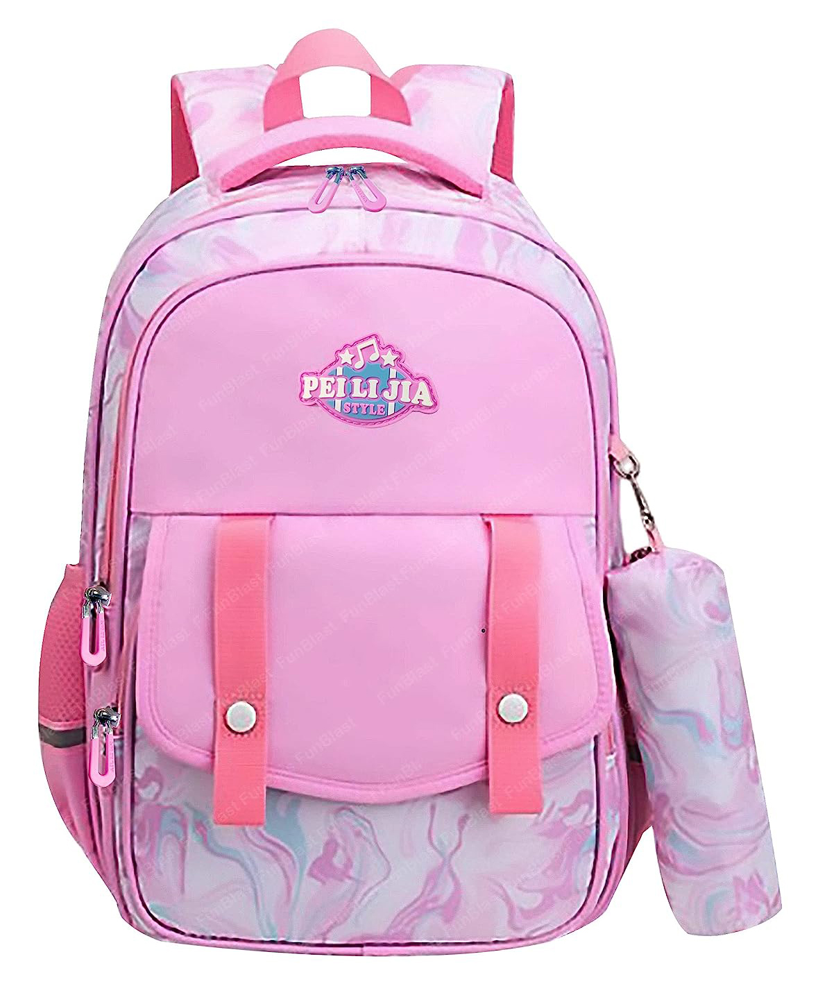FunBlast Casual Bag for Boys & Girls School College Bag Pink - 16.5 Inches-picture-5