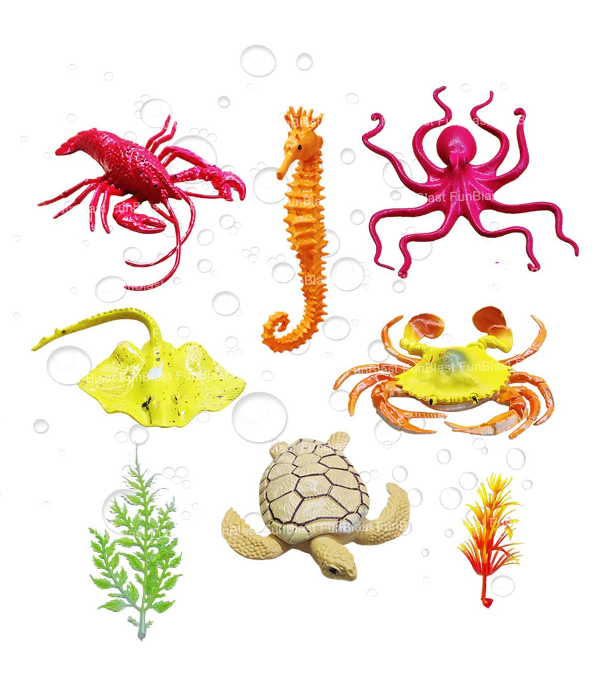 FunBlast Realistic Aquatic Animal Toy 8 Pcs Under Sea World Animal Figures - Multicolor-image-45