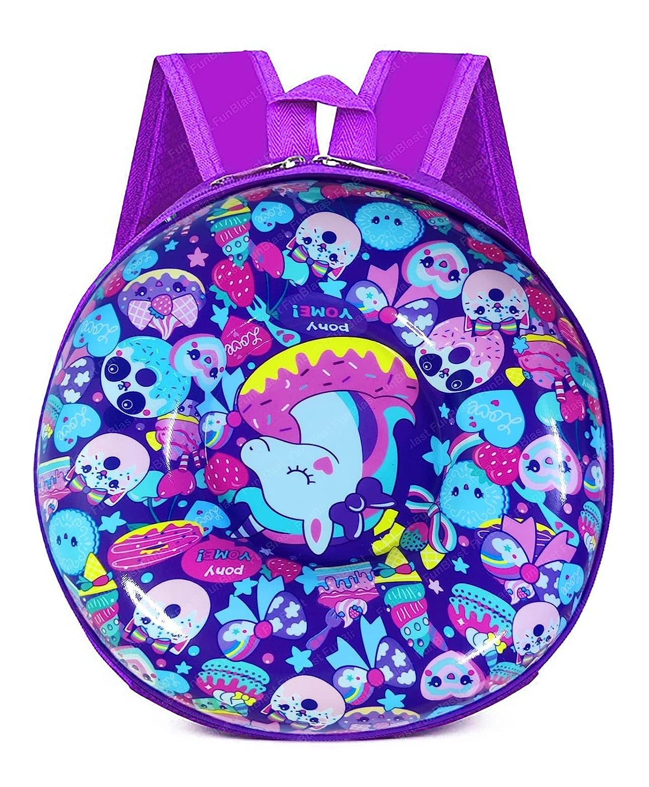 FunBlast Round Shaped Unicorn Miniature Backpack for Kids - 10.6 Inches-picture-16