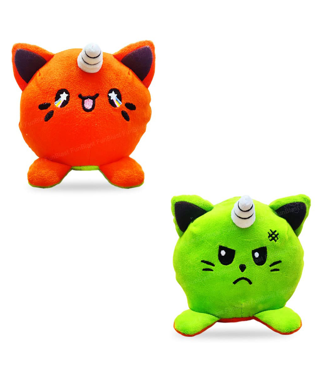 FunBlast 2 in 1 Reversible Unicorn Soft Toy - Green & Orange-image-42