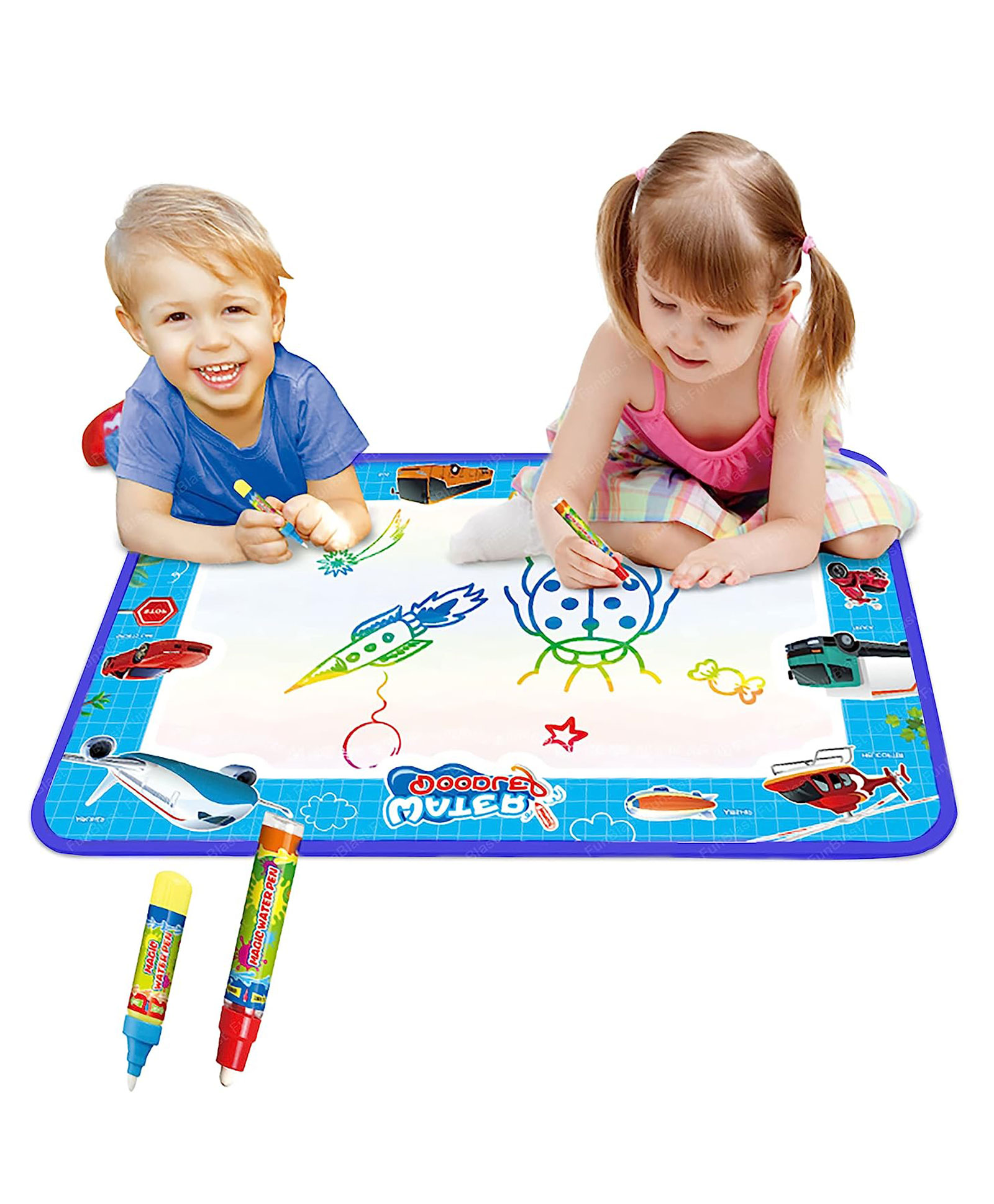 FunBlast Magic Water Doodle Mat with Rainbow Color Swatches