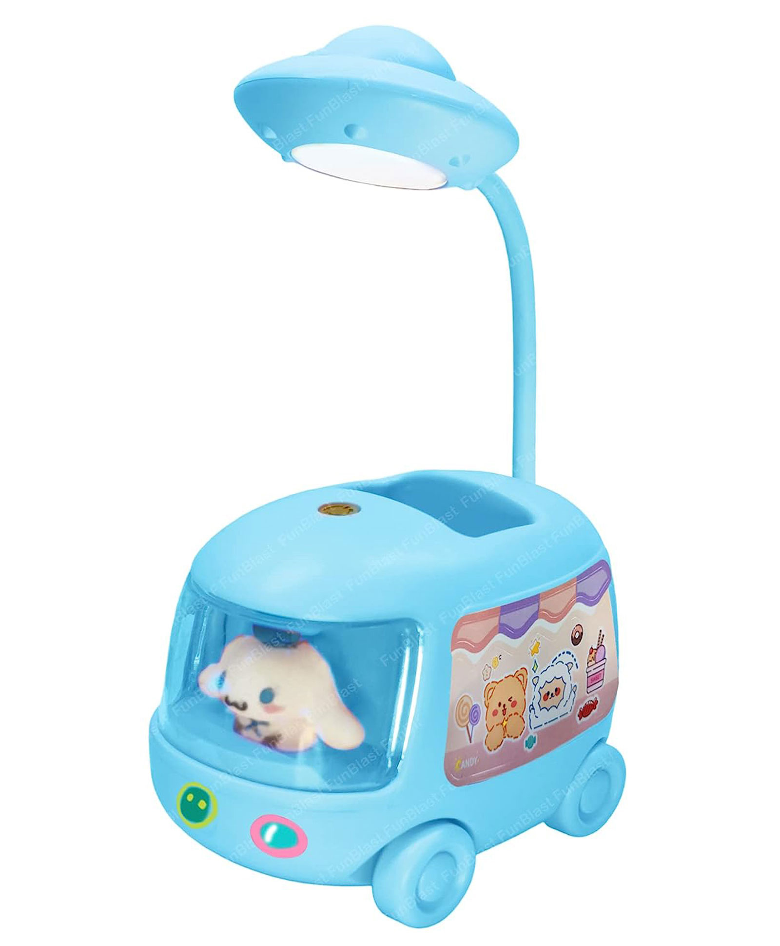 FunBlast Space Bus Theme Table LED Lamp with Pen Holder - Blue-picture-15