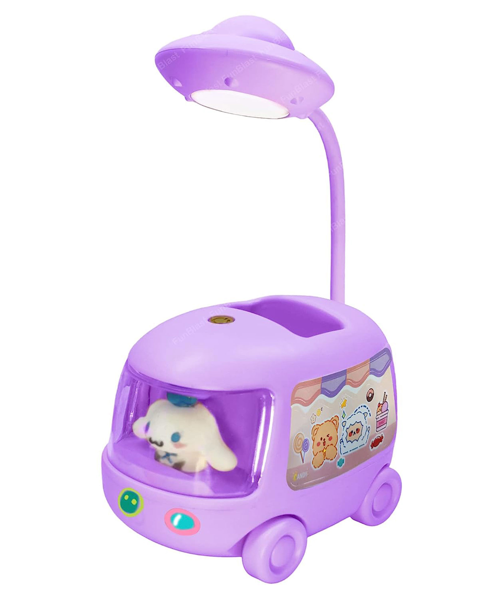 FunBlast Space Bus Theme Table LED Lamp with Pen Holder - Purple-picture-17