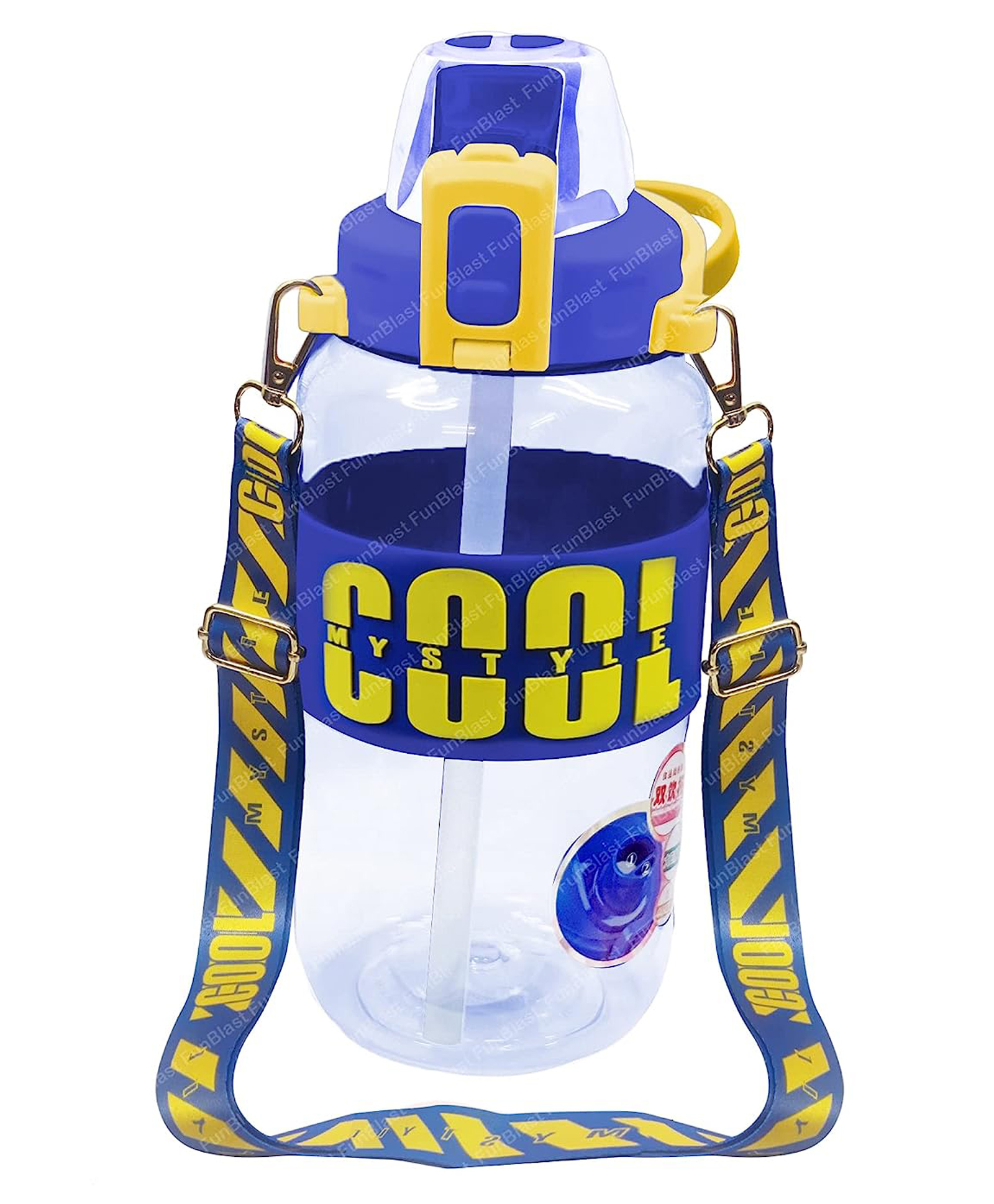 FunBlast Sports Gallon Water Bottle with Push Button Lock Blue - 1200 ml-image-33