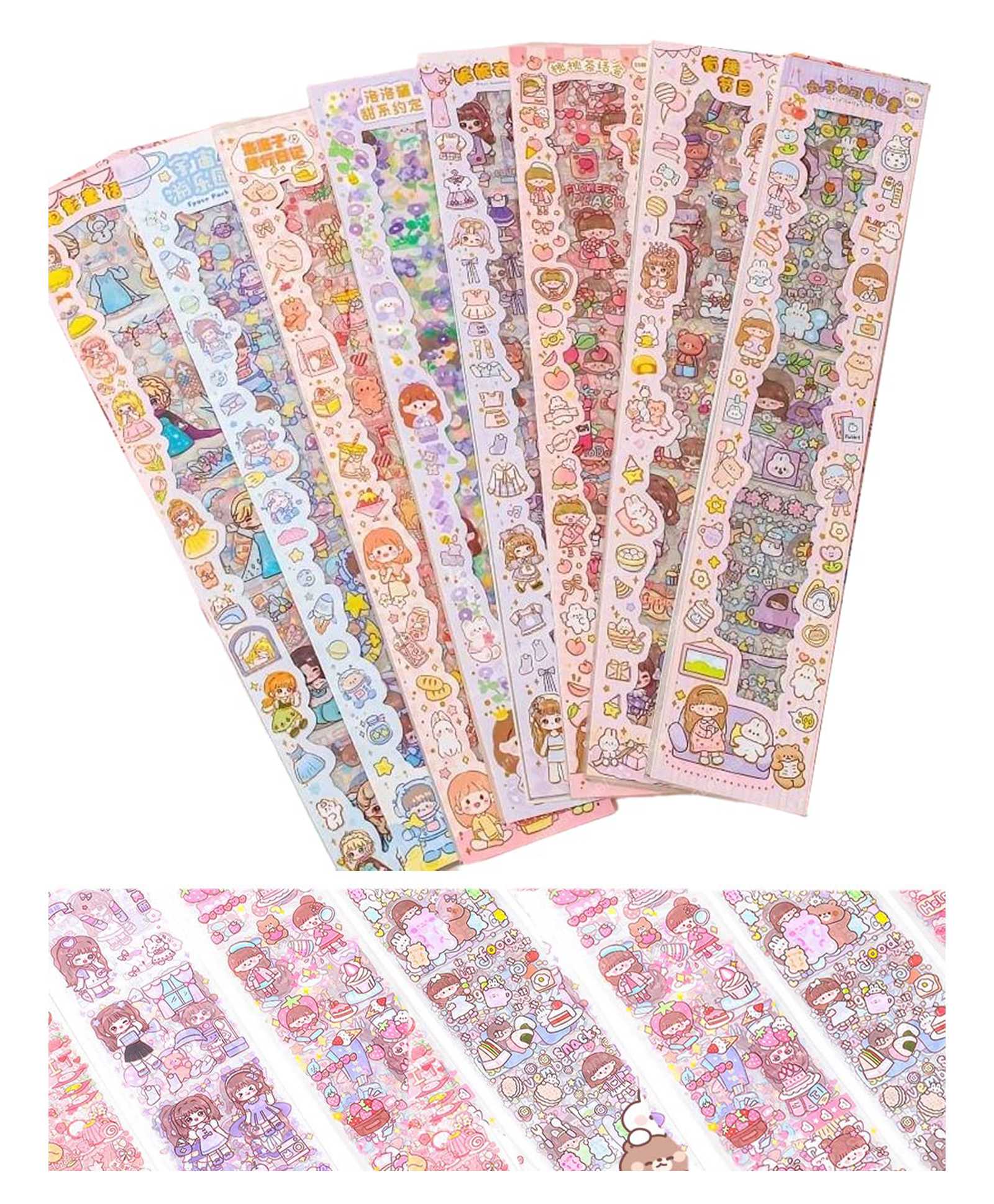 FunBlast Cute Cartoon Theme Kawaii Stickers 40 Sheets (Color and Design May Vary)-picture-40