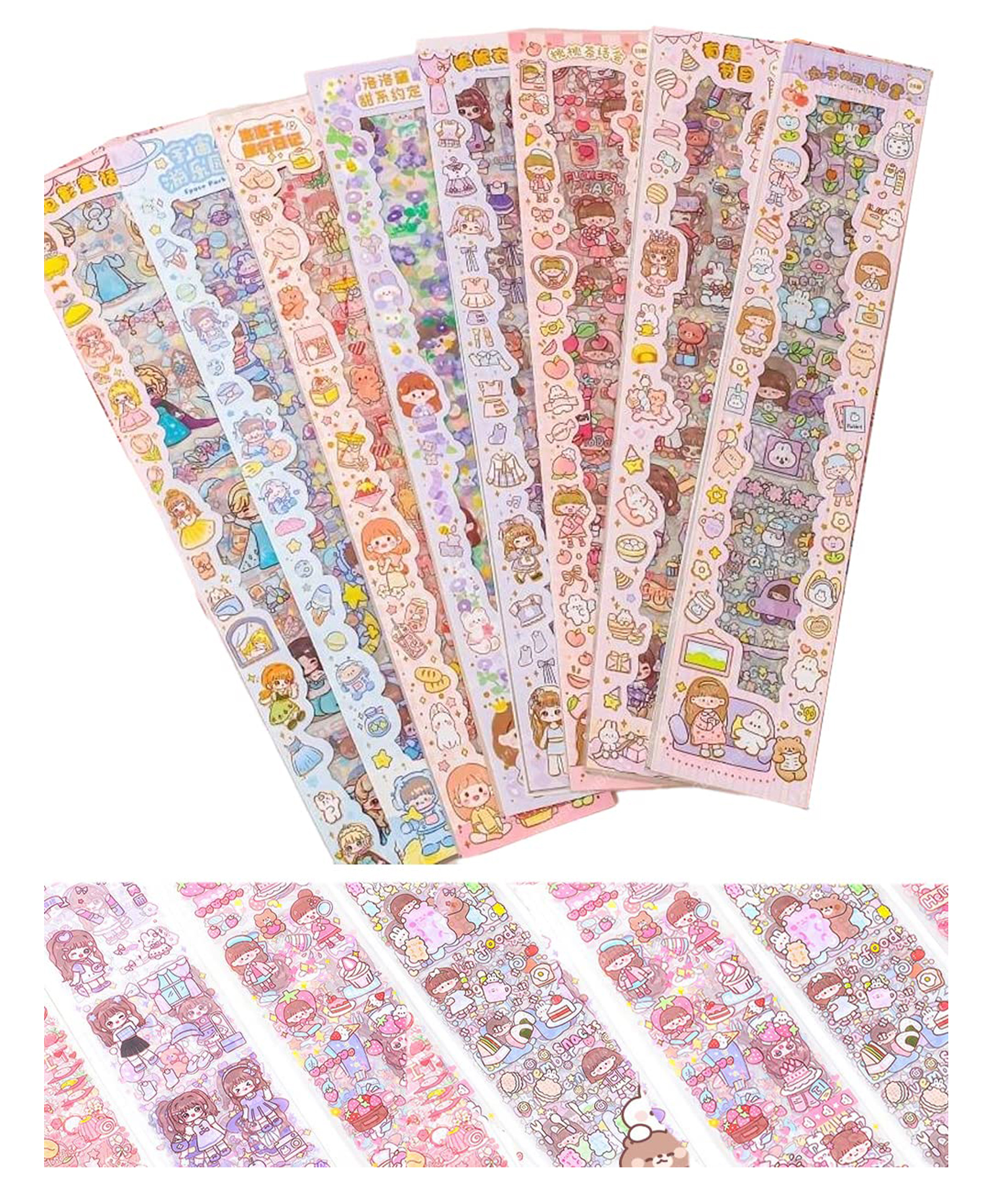 FunBlast Cute Cartoon Theme Kawaii Stickers 20 Sheets( Color and Design May Vary)-image-25