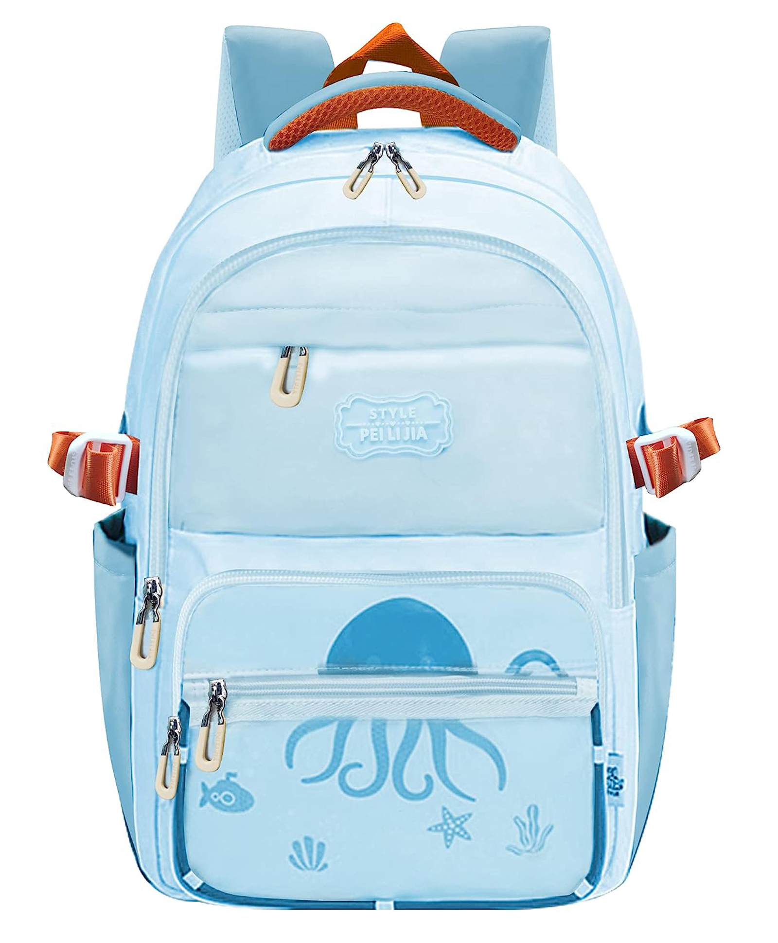 FunBlast Casual Backpack for Boys & Girls Sky Blue - Height 18 Inch-image-22