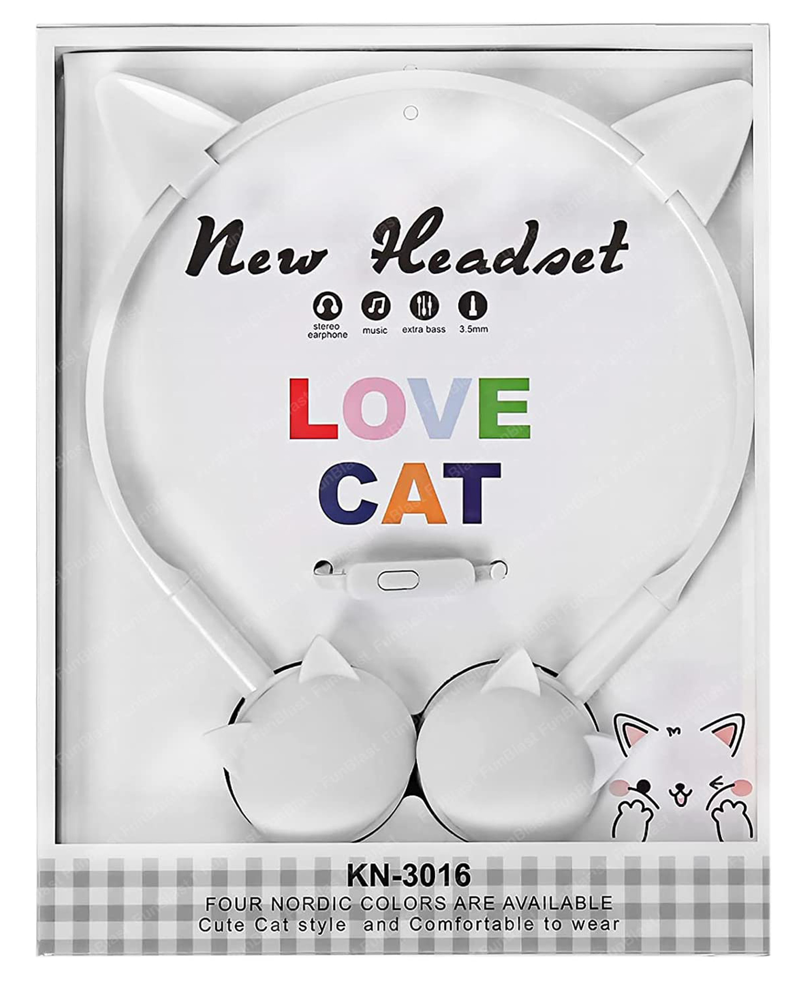 FunBlast Cute Cat themed Stylish Wired Earphone  White-picture-28