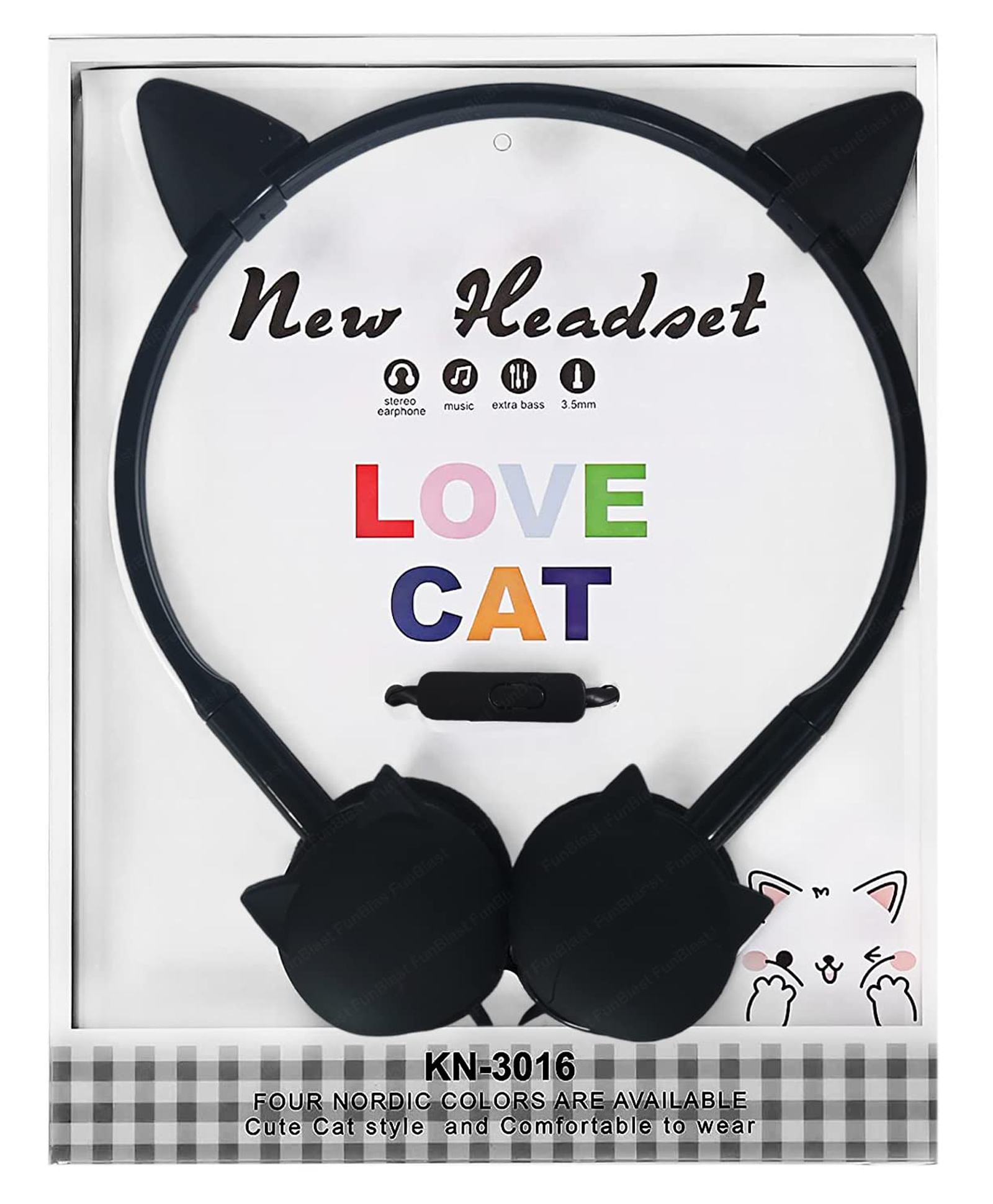 FunBlast Cute Cat themed Stylish Wired Earphone  Black-picture-15