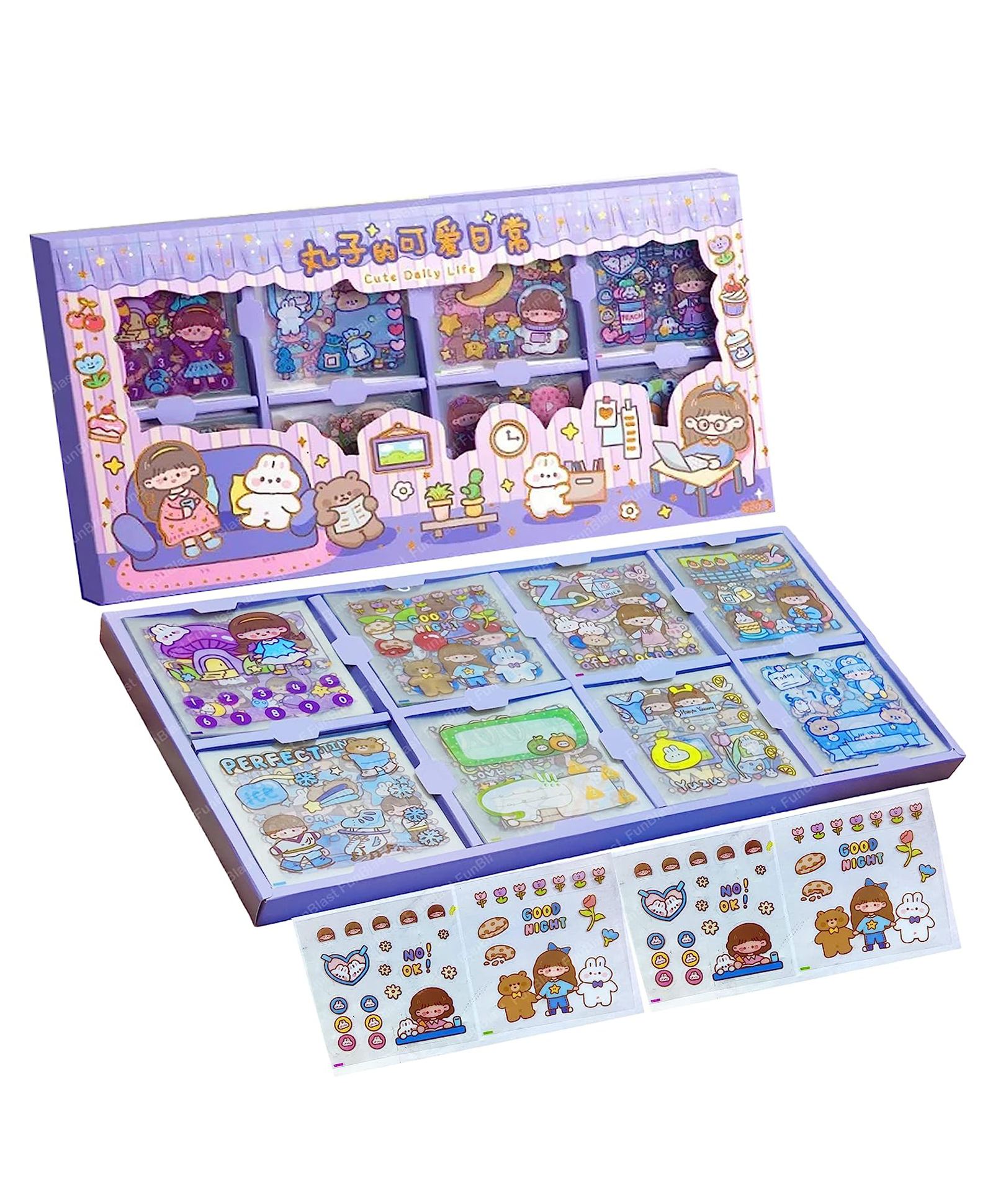 FunBlast Cartoon Theme Kawaii Stickers - 200 Sheets Cute Washi Stickers-image-26