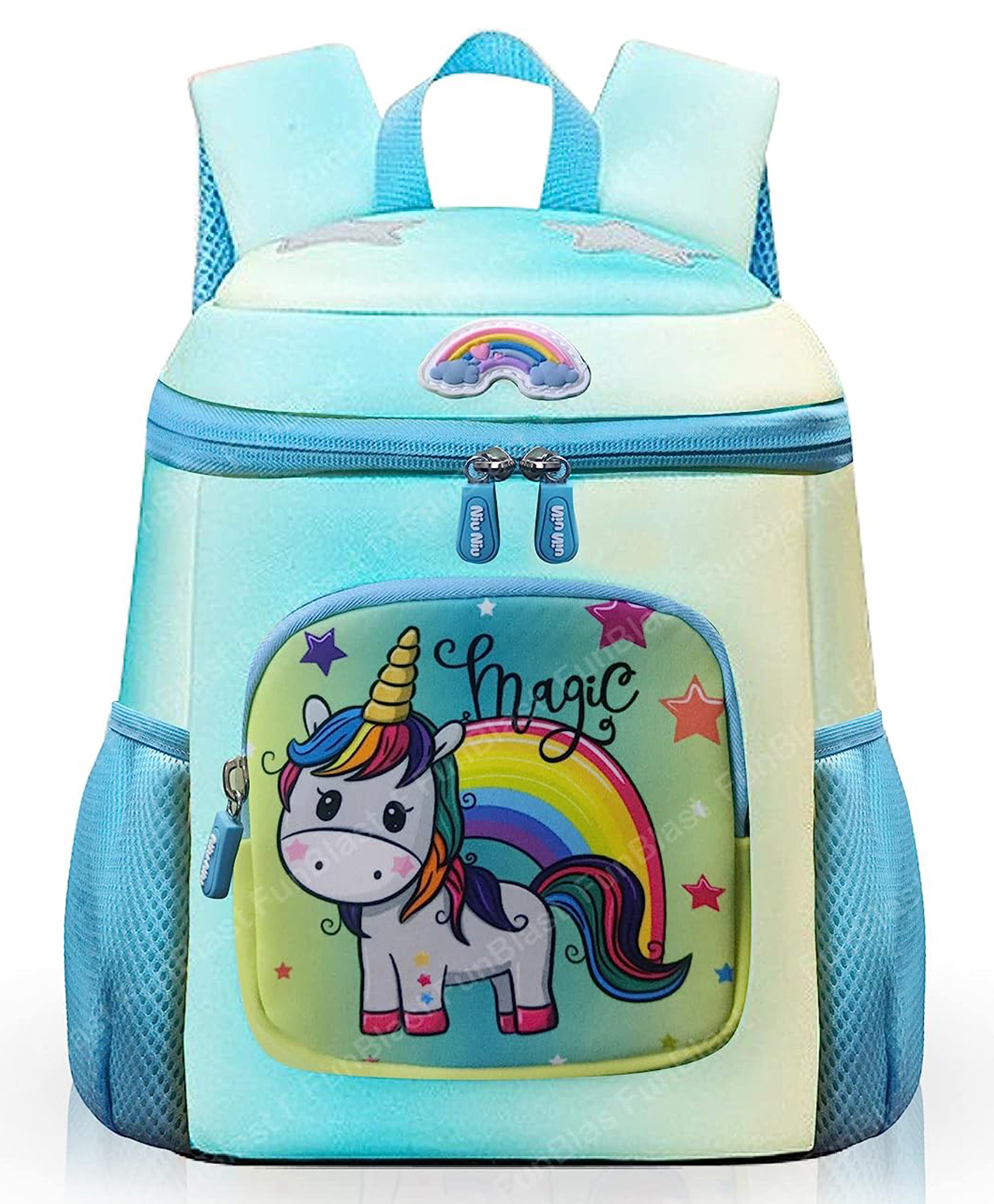 FunBlast Cute Unicorn themed Shoulder Backpack Green - Height 13 Inches-image-49