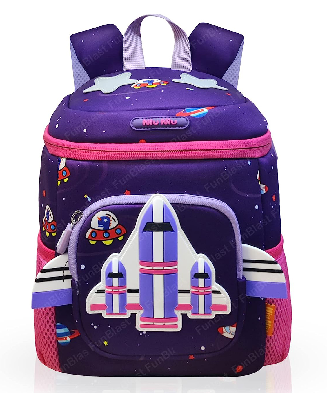 FunBlast Cartoon Themed Backpack for Kids Purple - Height 11 Inches-image-40