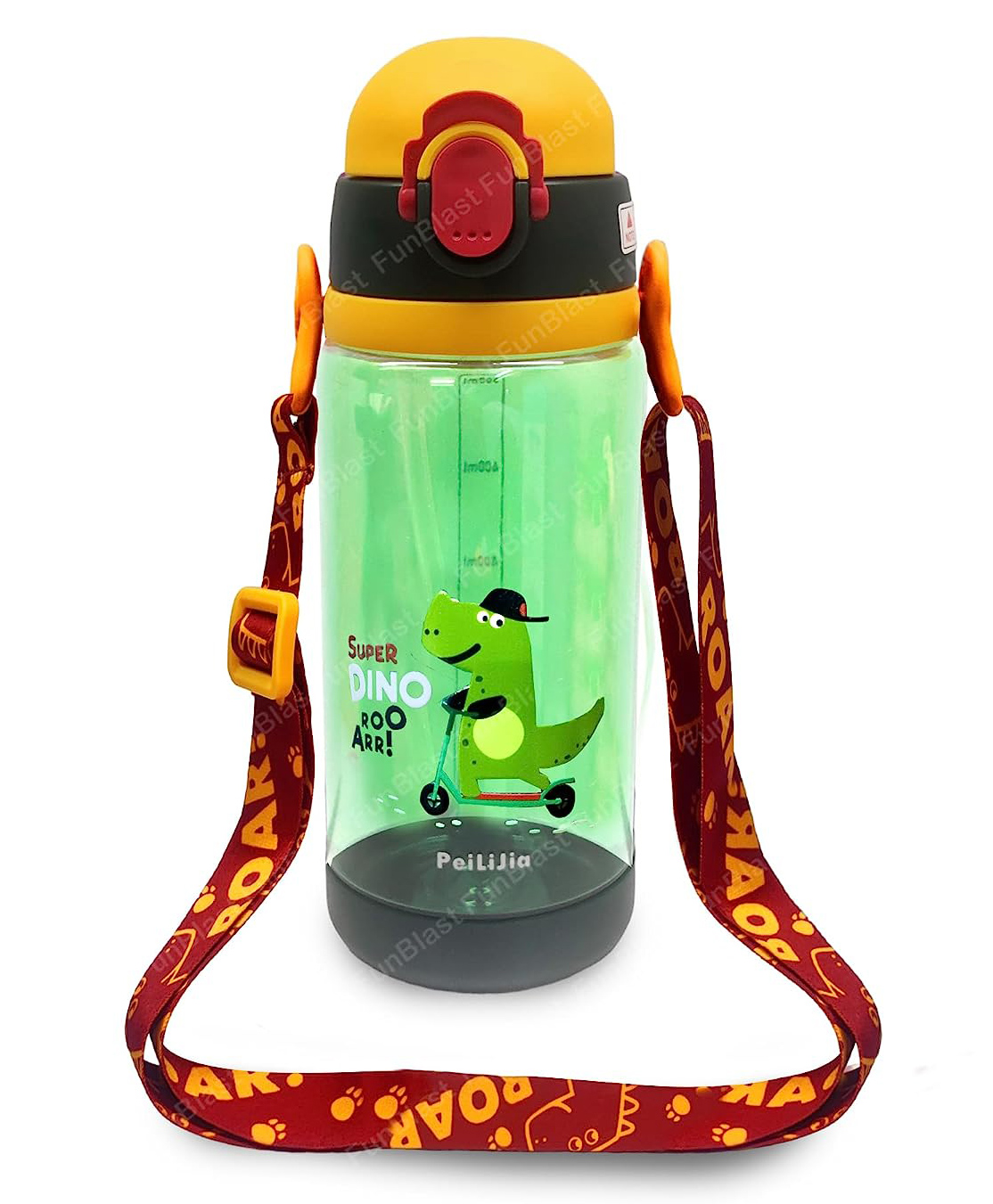 FunBlast Cartoon Themed School Water Bottle with Straw & Sipper (Color May Vary)-image-36
