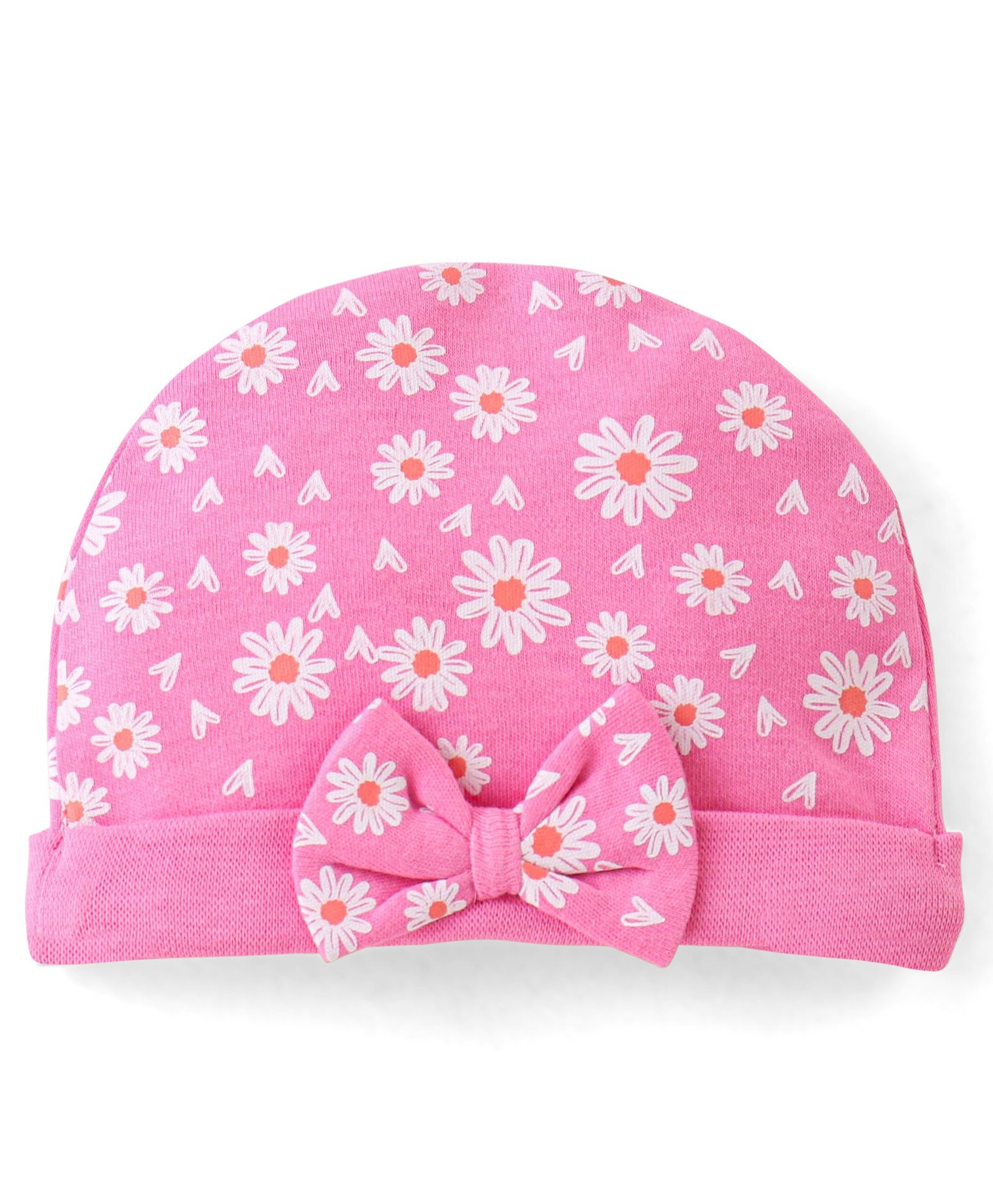 Babyhug 100% Cotton Floral Printed Cap Pink -Diameter 11 cm-image-32