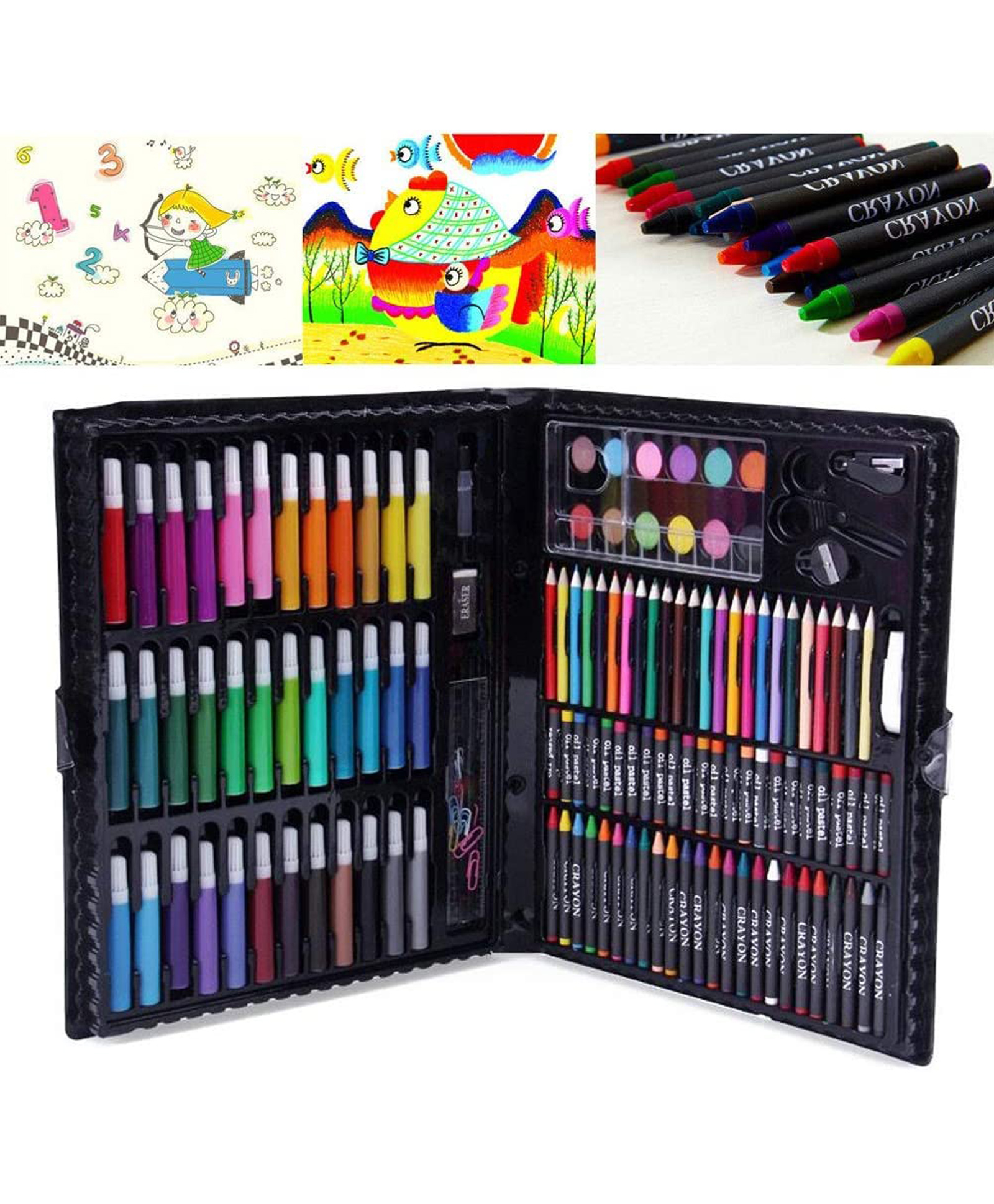 SANISHTH Deluxe Case Studio Drawing and Painting Set Art and Craft Supplies Great Gift for Kids Children - 150 Pcs-image-17