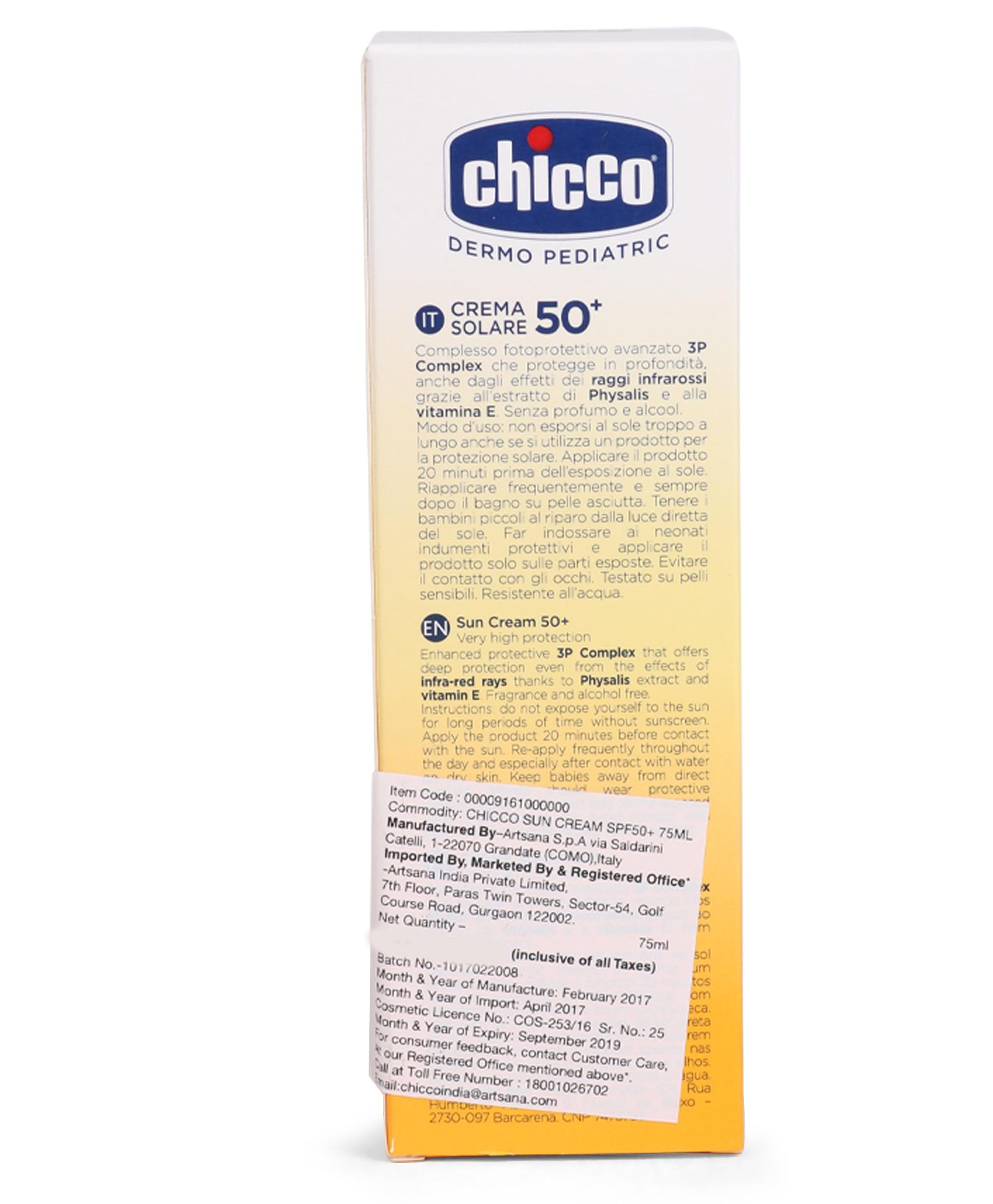 chicco sun cream