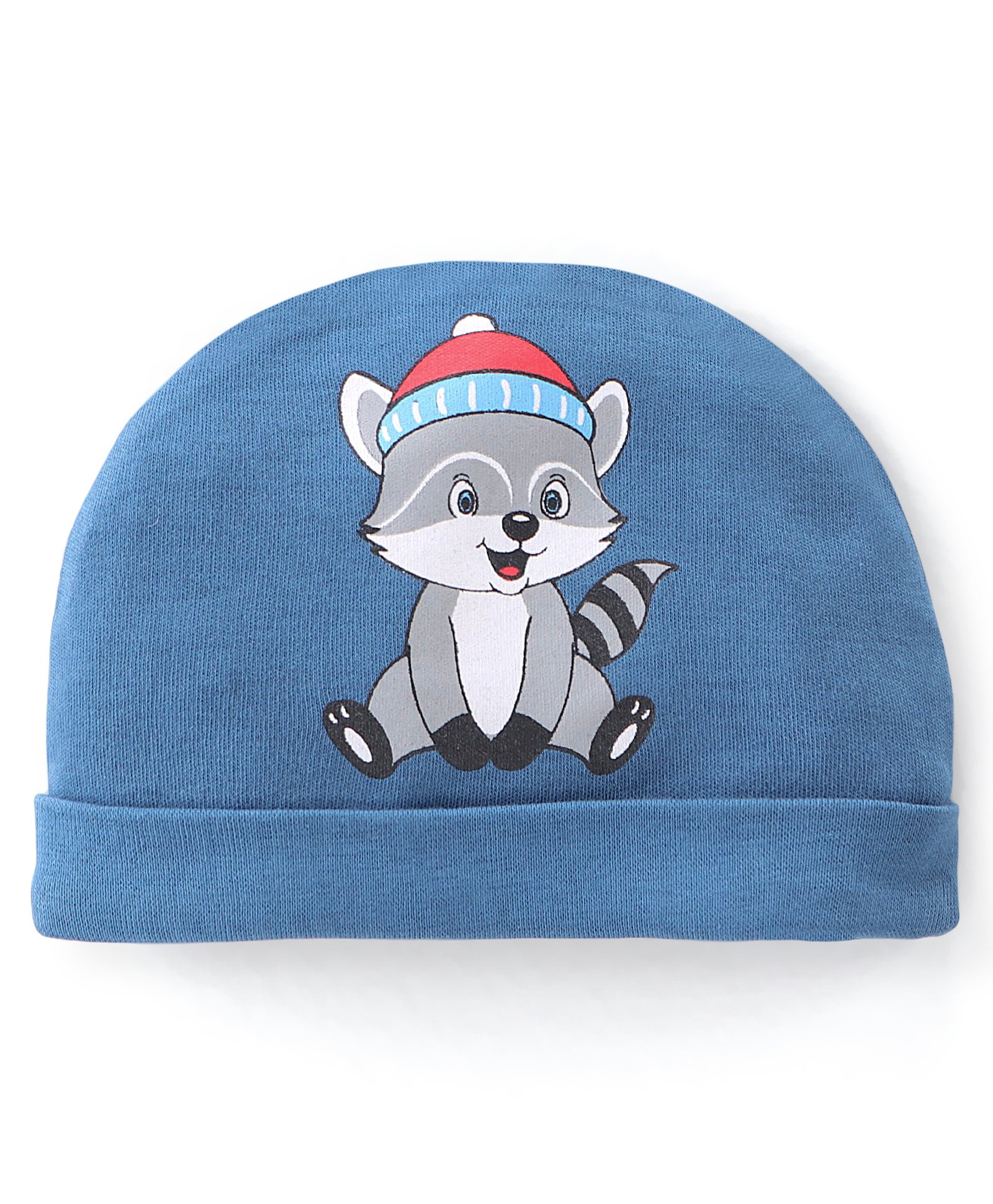 Babyhug 100% Cotton Knit Fox Print Cap - Navy Blue-image-10