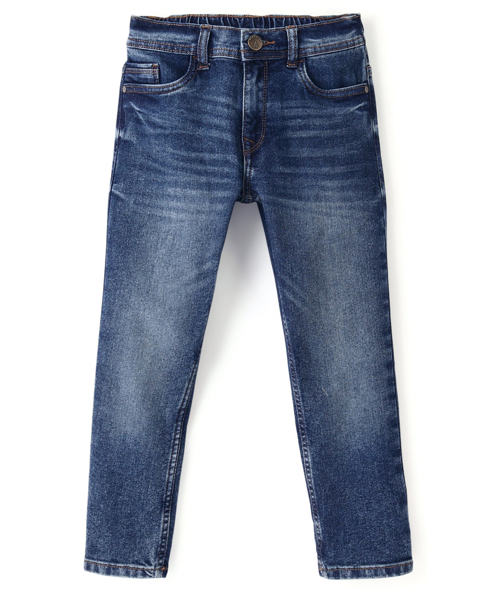 Pine Kids Cotton Elastane Full Length Washed Denim Jeans - Dark Blue-picture-28