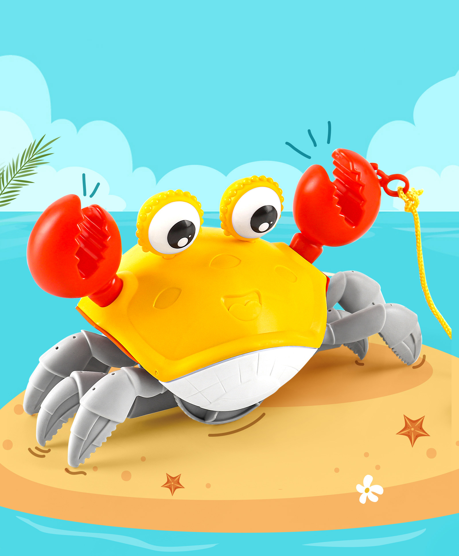 Babyhug Pull Along Crab Toy - Yellow