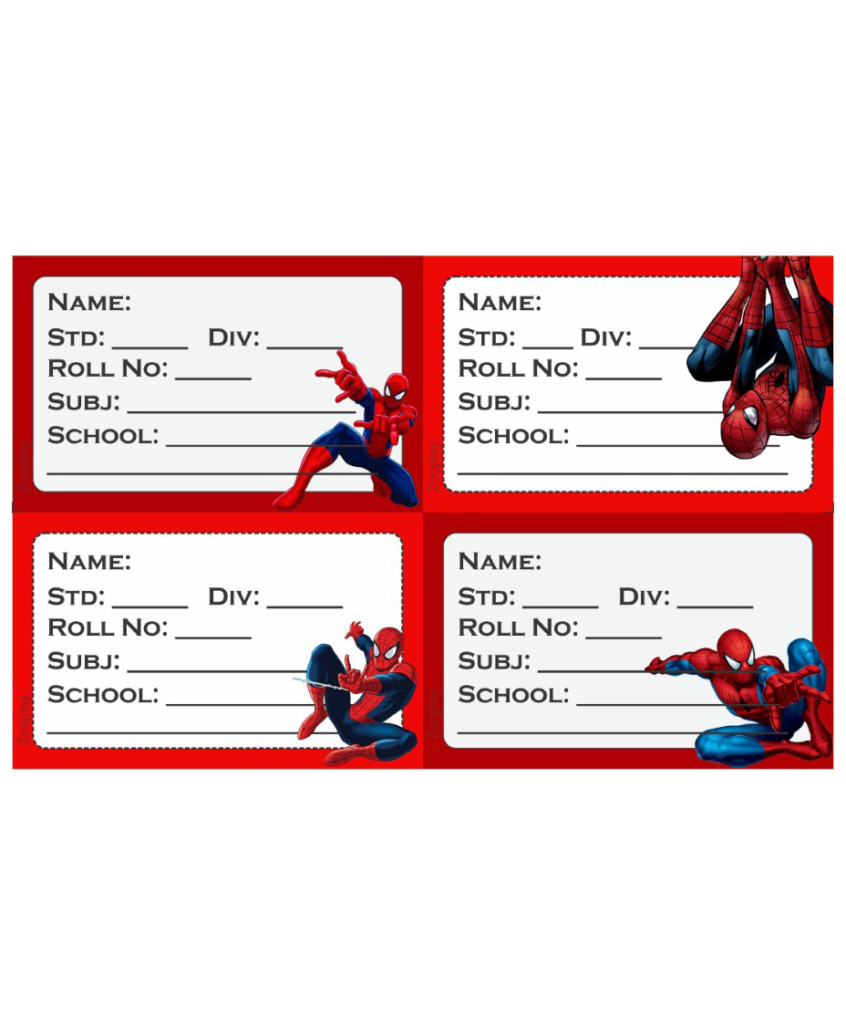 Doxbox School Book Label Spiderman Pack of 36- Multicolor-image-7