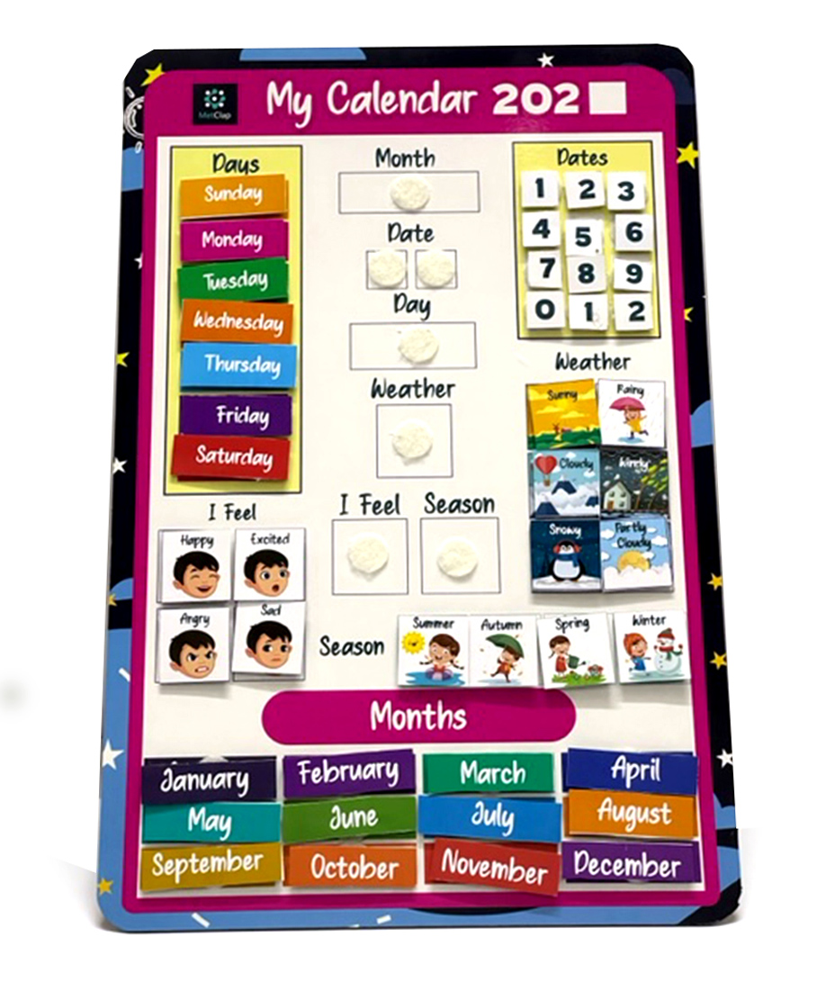 MetClap Home Calender Learning Board Game for Kids English Home Calendar - Multicolour-image-48