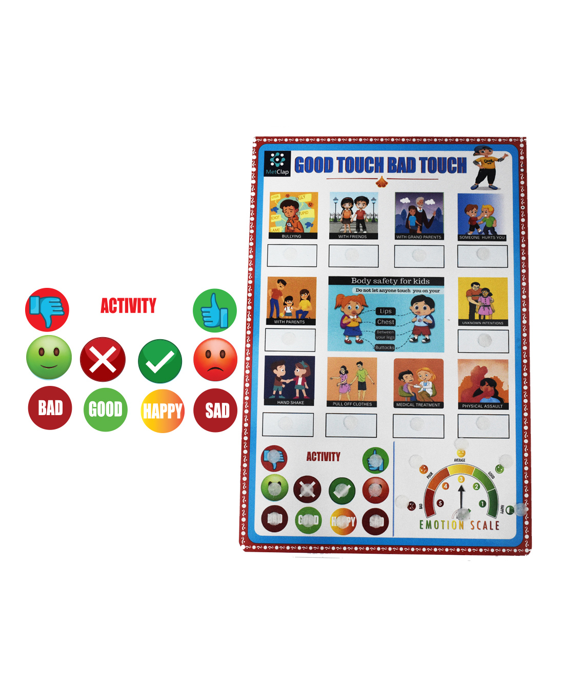 Metclap Good Touch Bad Touch Help your Child Understand Fundamental Concepts of Good Touch & Bad Touch with the Help of MetClap Activity -Multicolour-picture-13