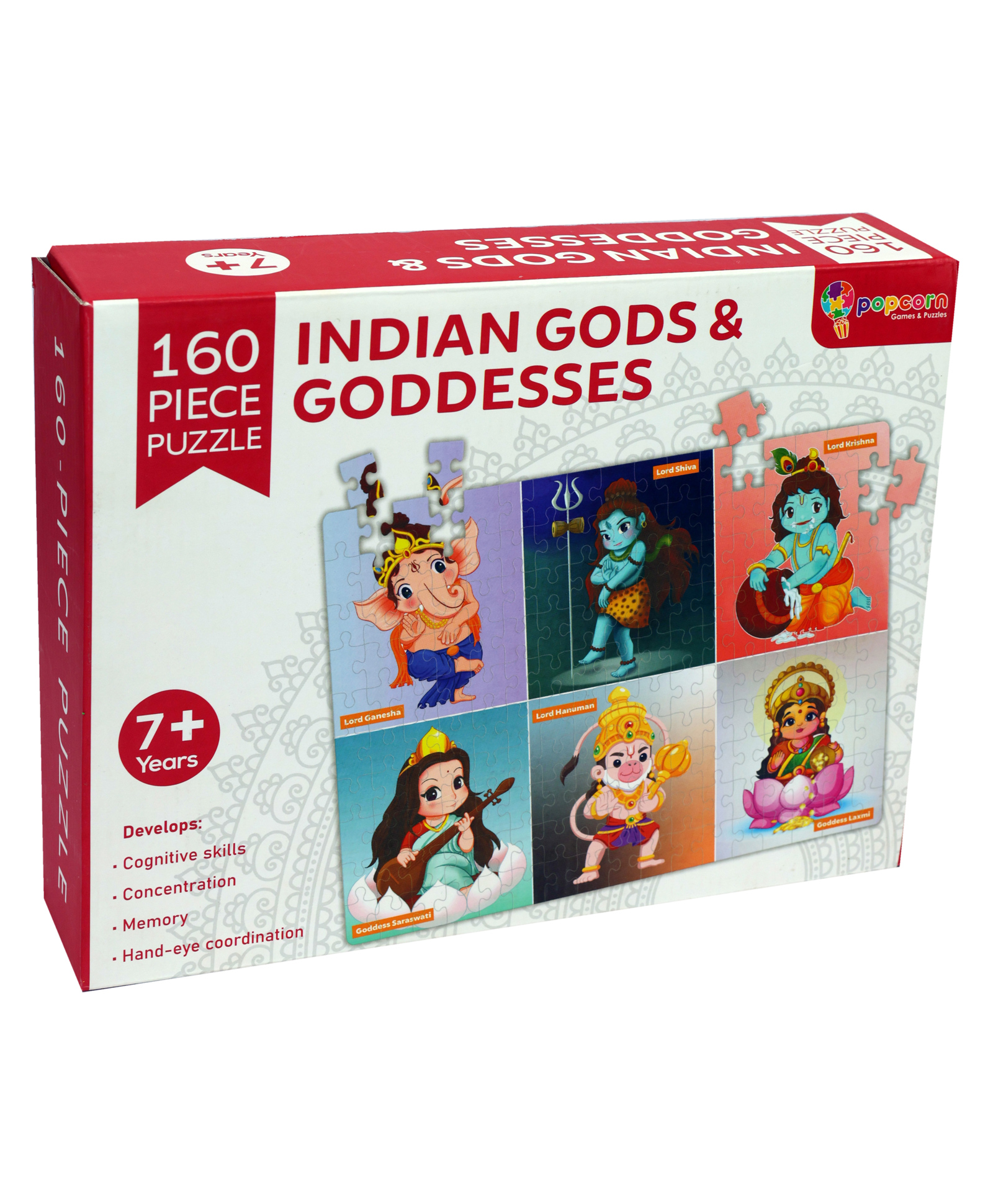 Popcorn Games & Puzzles Puzzle Indian Gods & Godesses Improves Your Child Cognitive Skills Concentration Memory & Coordination-  160 Piece-picture-10