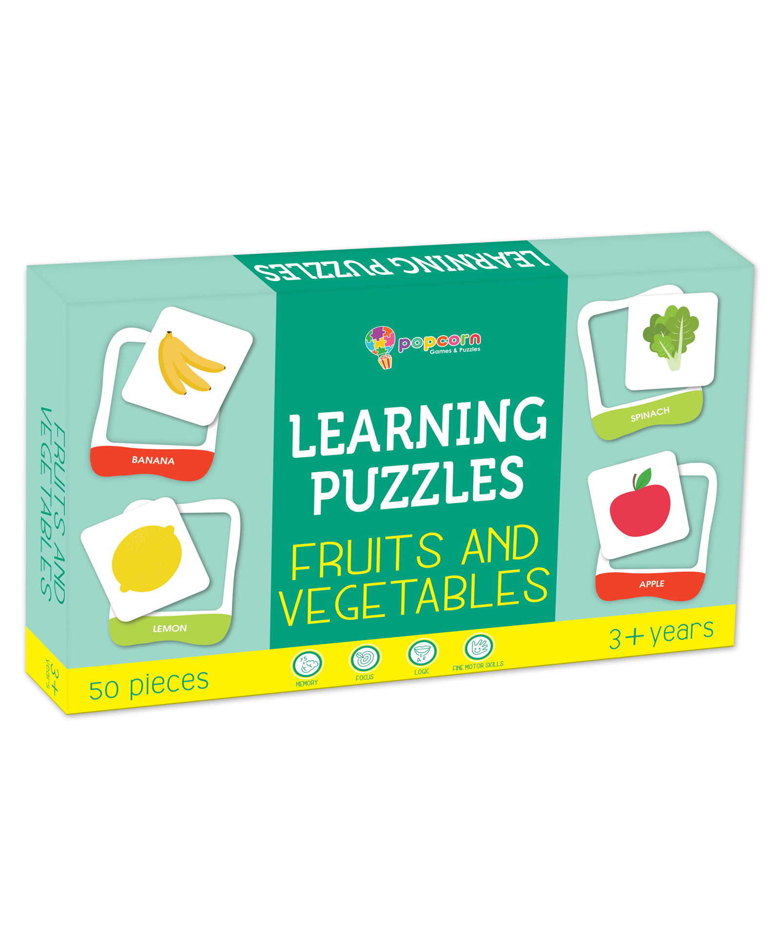 Popcorn Games & Puzzles Learning Puzzles Fruits & Vegetables for Kids Improves Focus Memory Logic & Fine Motor Skills - 50 Pieces-image-45