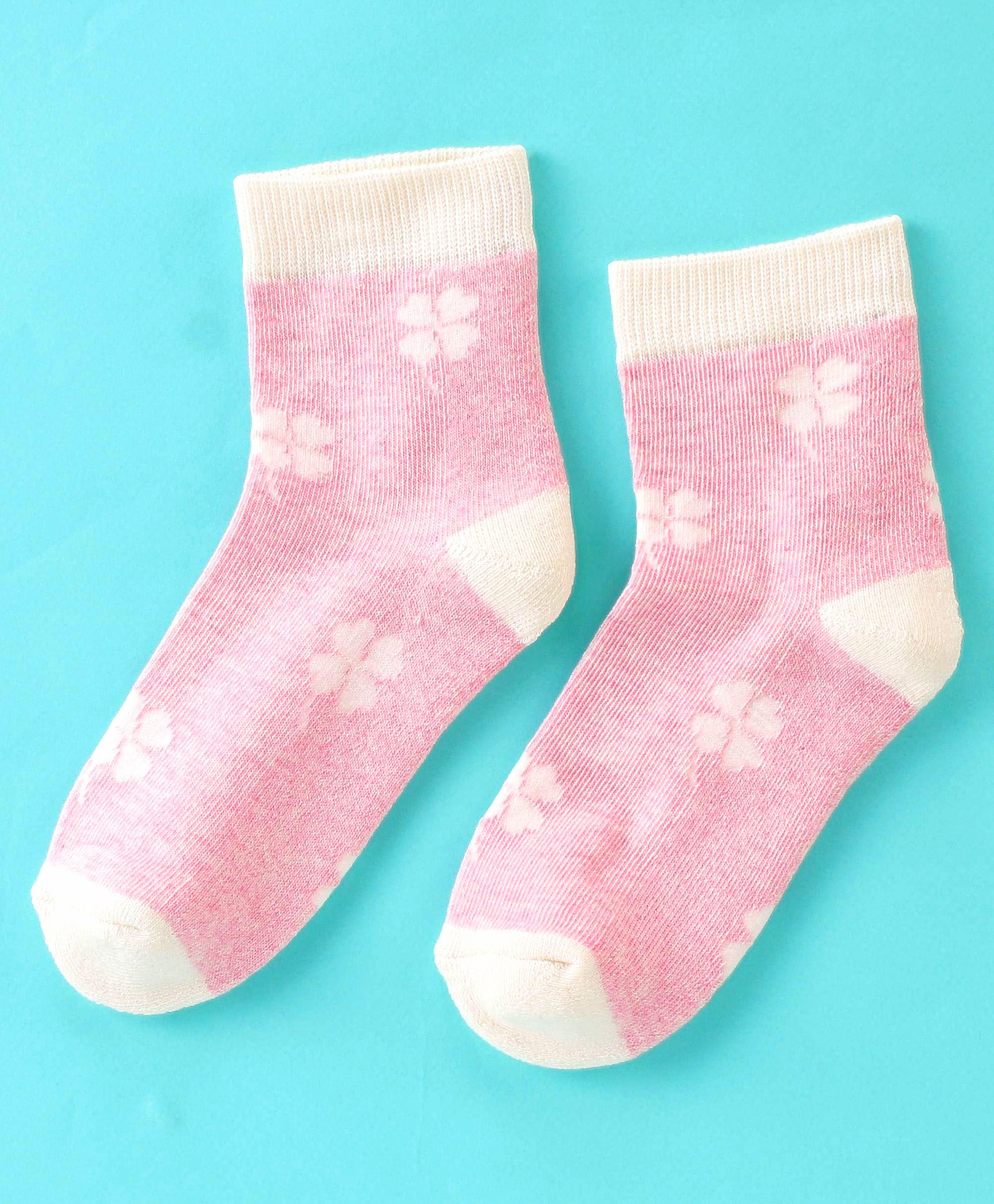 Mustang Cotton Ankle Length Socks With Leafs Print - Pink-picture-15