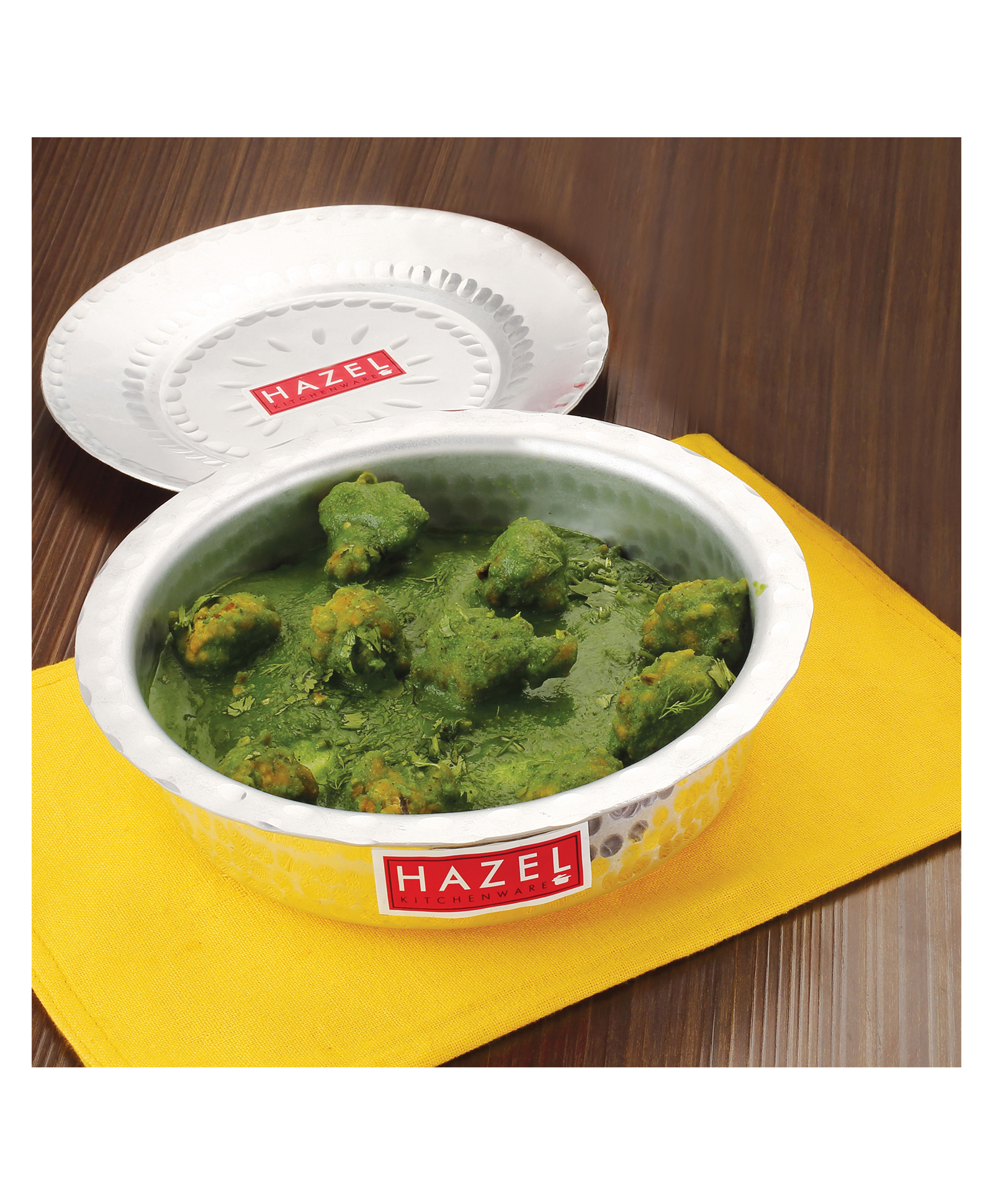 HAZEL Aluminium Langdi Patila Pot With Lid Hammered Finish Round Bottom Boiling Tope Vessels Bhagona Dekchi, 20 cm Silver - 900 ML-picture-45