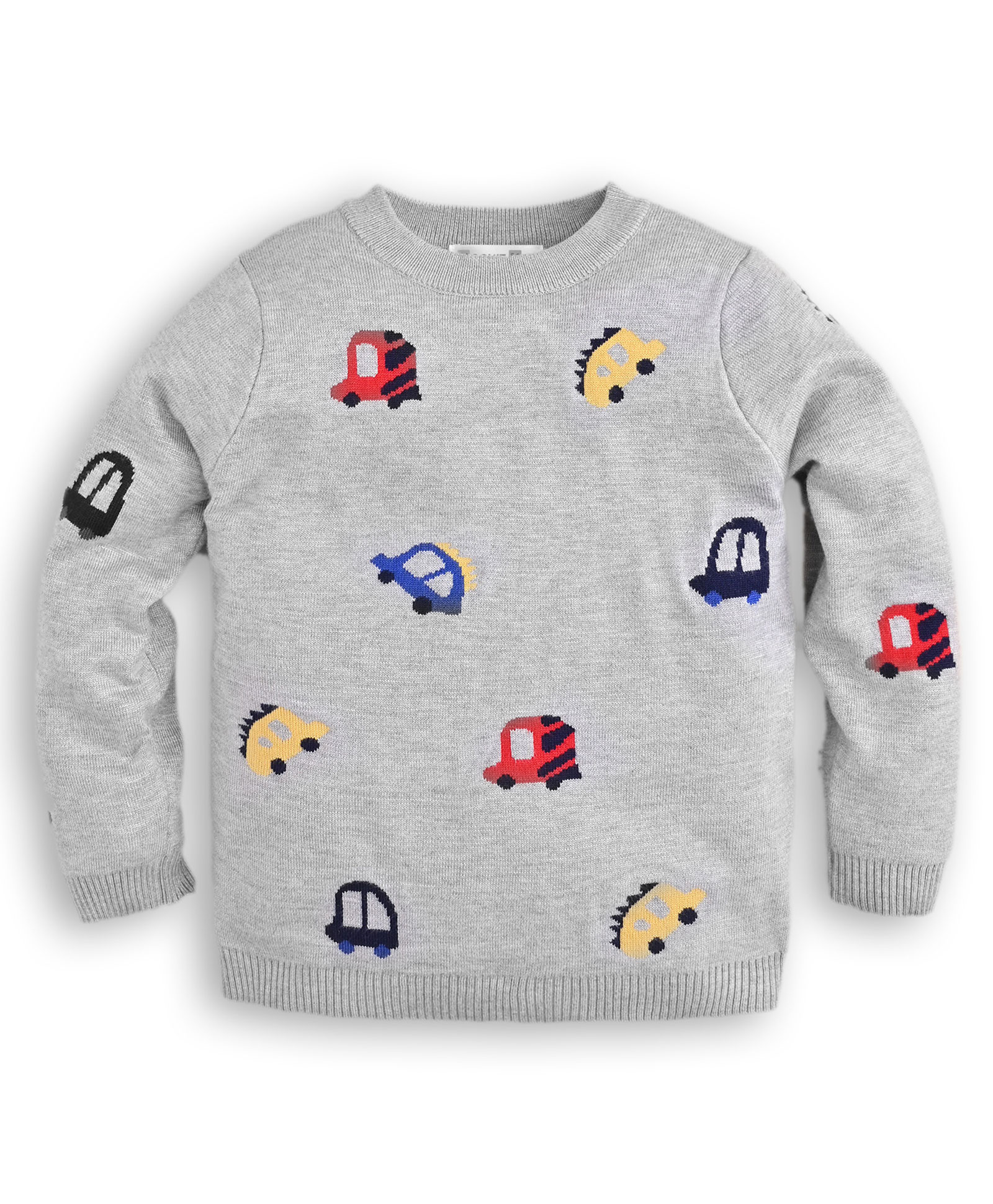 Kookie Kids Full Sleeves Car Design Sweater - Grey-image-19