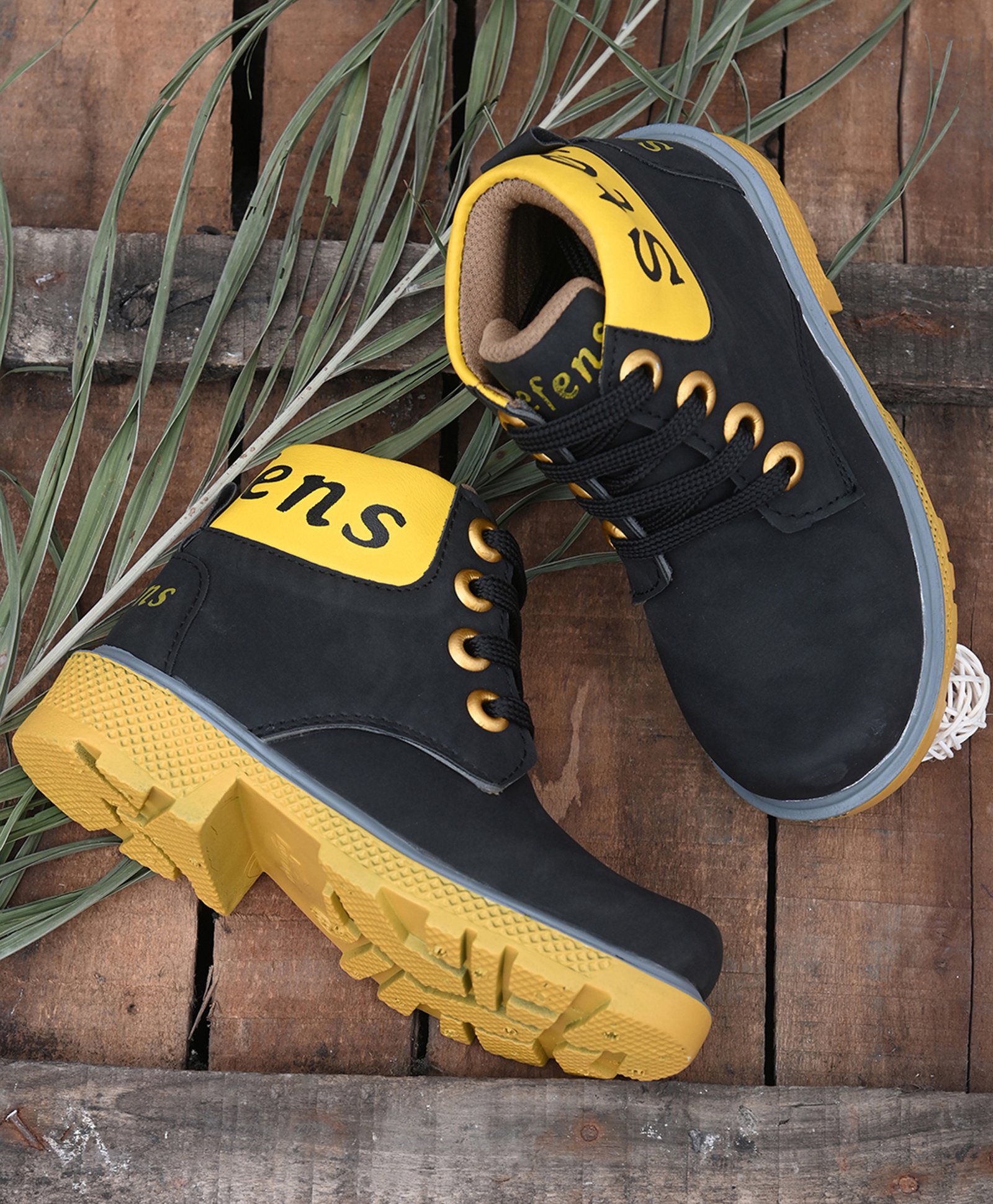 Stefens Lace Closure Synthetic Casual Boots - Black-image-0