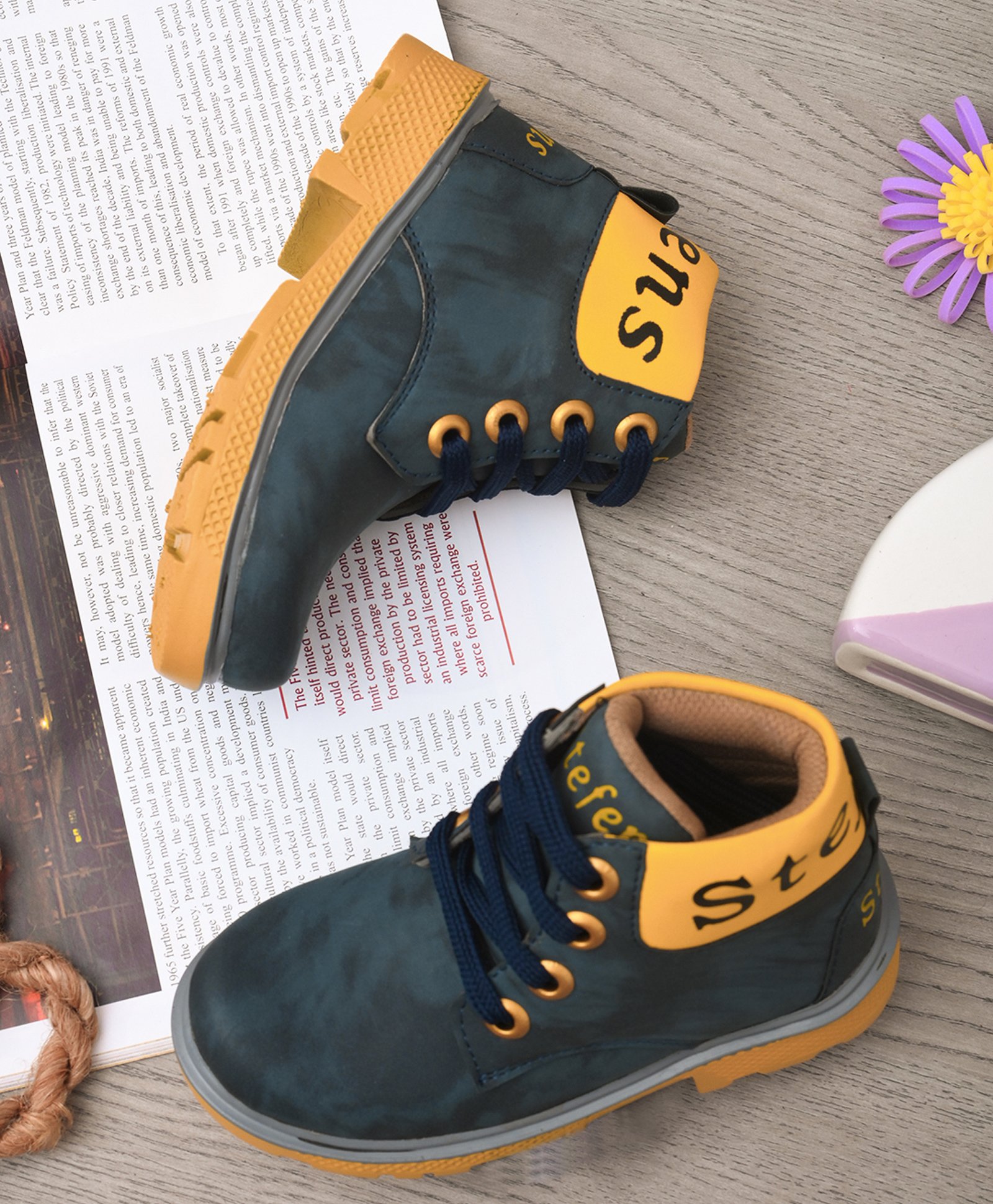Stefens Lace Closure Synthetic Casual Boots - Blue-picture-28