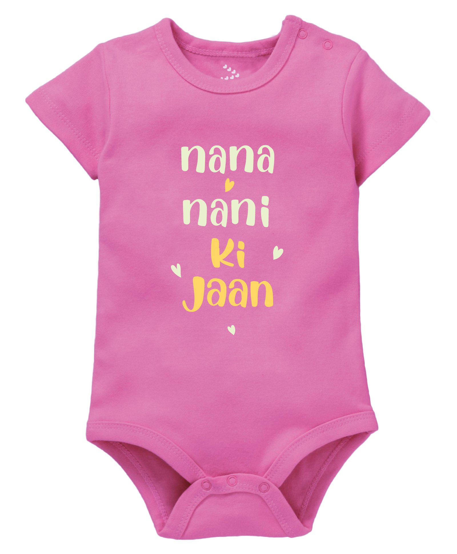 Zeezeezoo Family Theme Half Sleeves Nana And Nani Ki Jaan Printed Onesie - Pink-picture-36