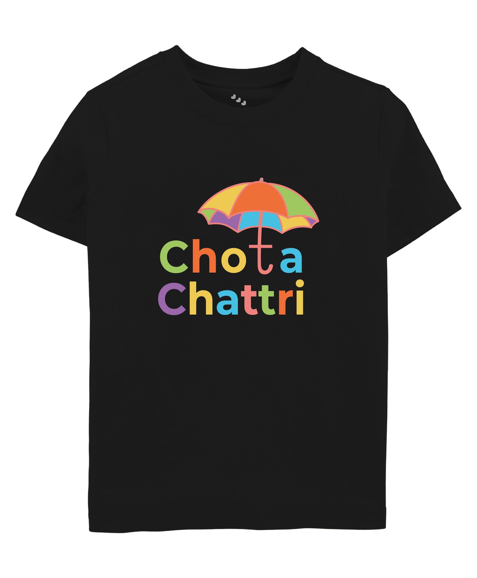 Zeezeezoo Half Sleeves Monsoon Theme Chota Chattri Text Printed Tee - Black-picture-36