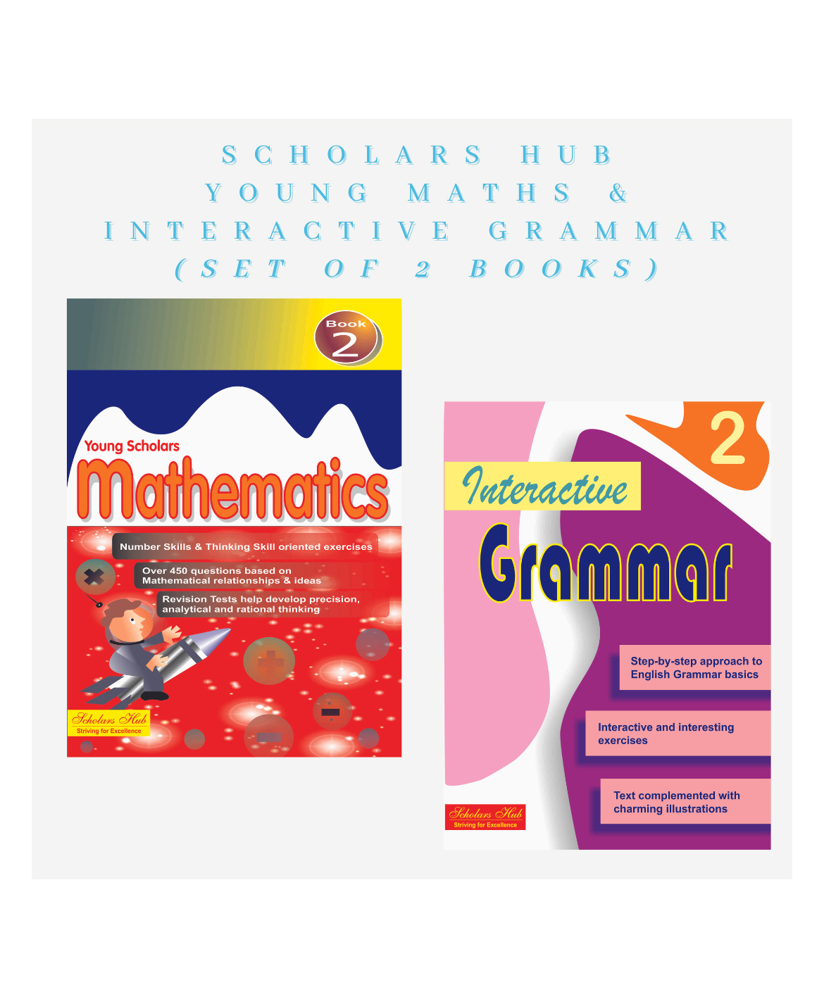 Young Scholars Mathematics & Interactive Grammar Workbook Combo for Grade 2 Pack of 2 Books - English-image-5